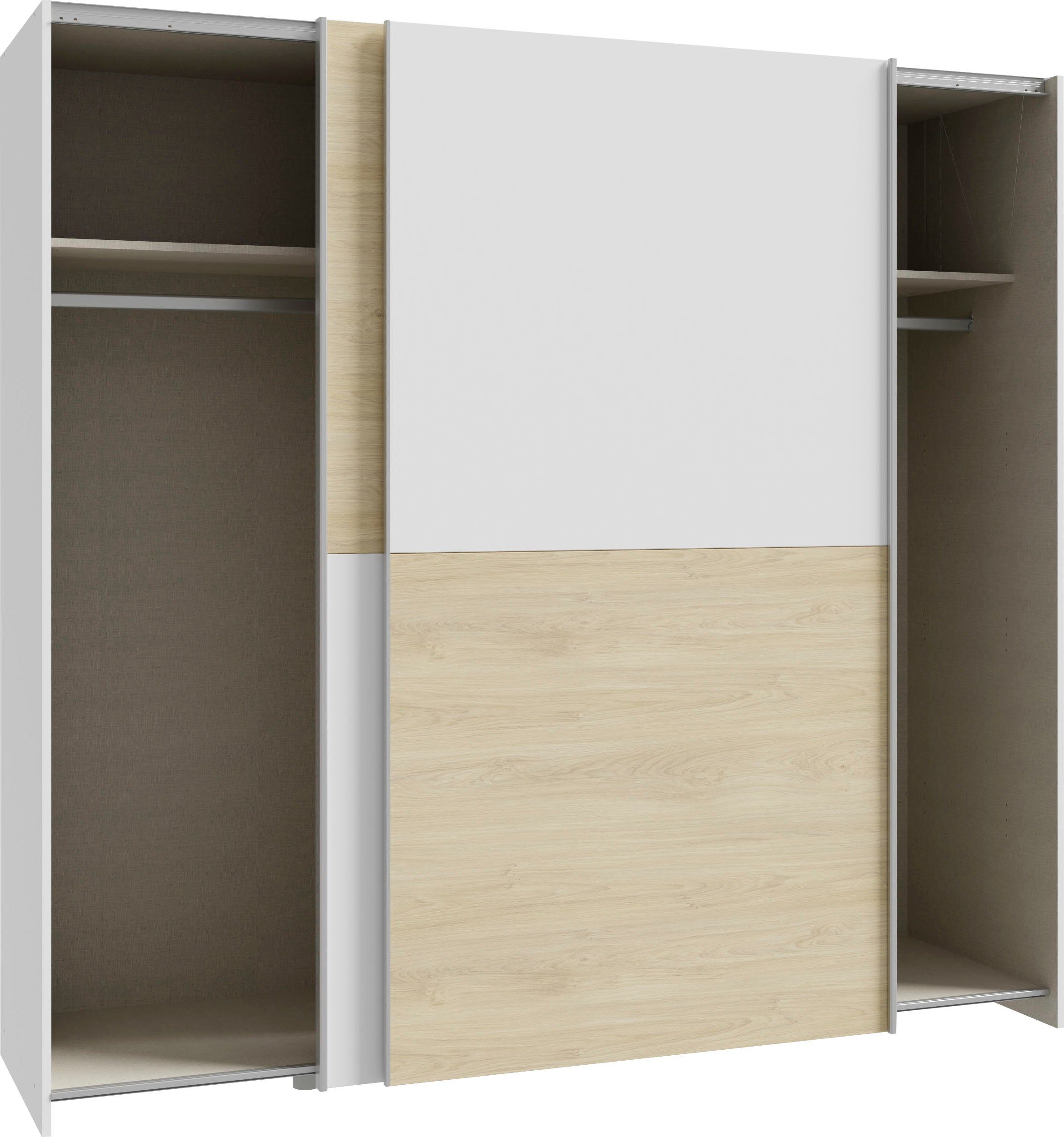 FORTE Schwebetürenschrank 2 Schiebetüren, Made in Europe, stabil und zeitlos (5 Breiten: 120 -200cm, Höhe ca. 190cm) in verschiedenen Farben und Breiten – Bild 4 von 5