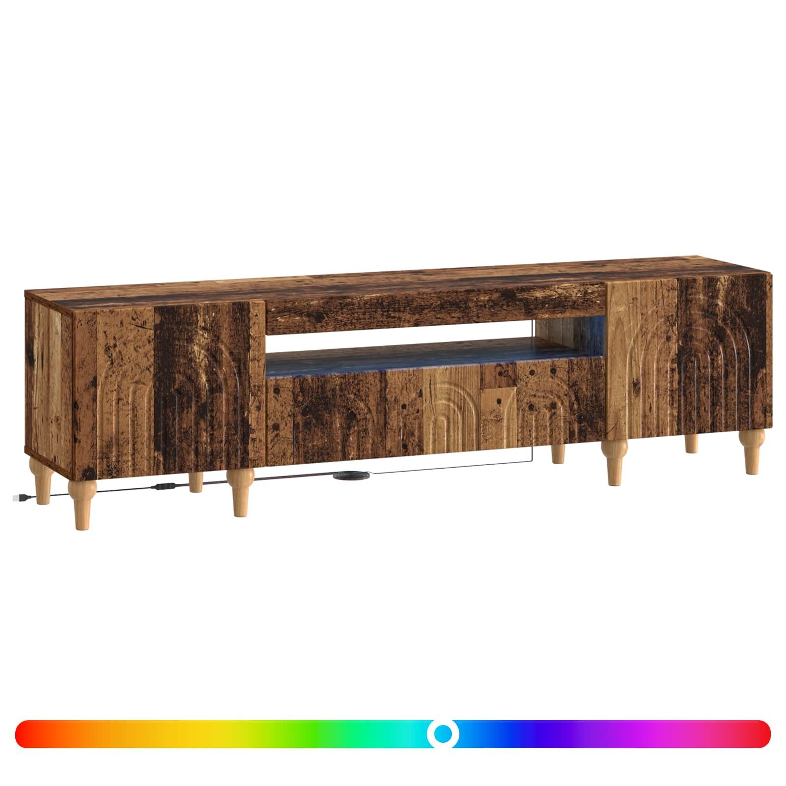 vidaXL TV-Schrank LED-TV-Schrank Altholz Holzwerkstoff