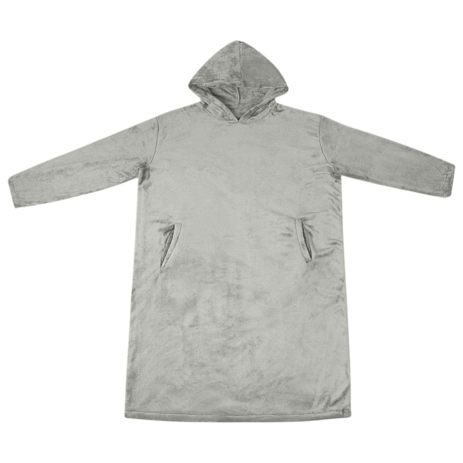 vidaXL Unisex-Bademantel Decken-Hoodie Grau M Flanell, Flanell