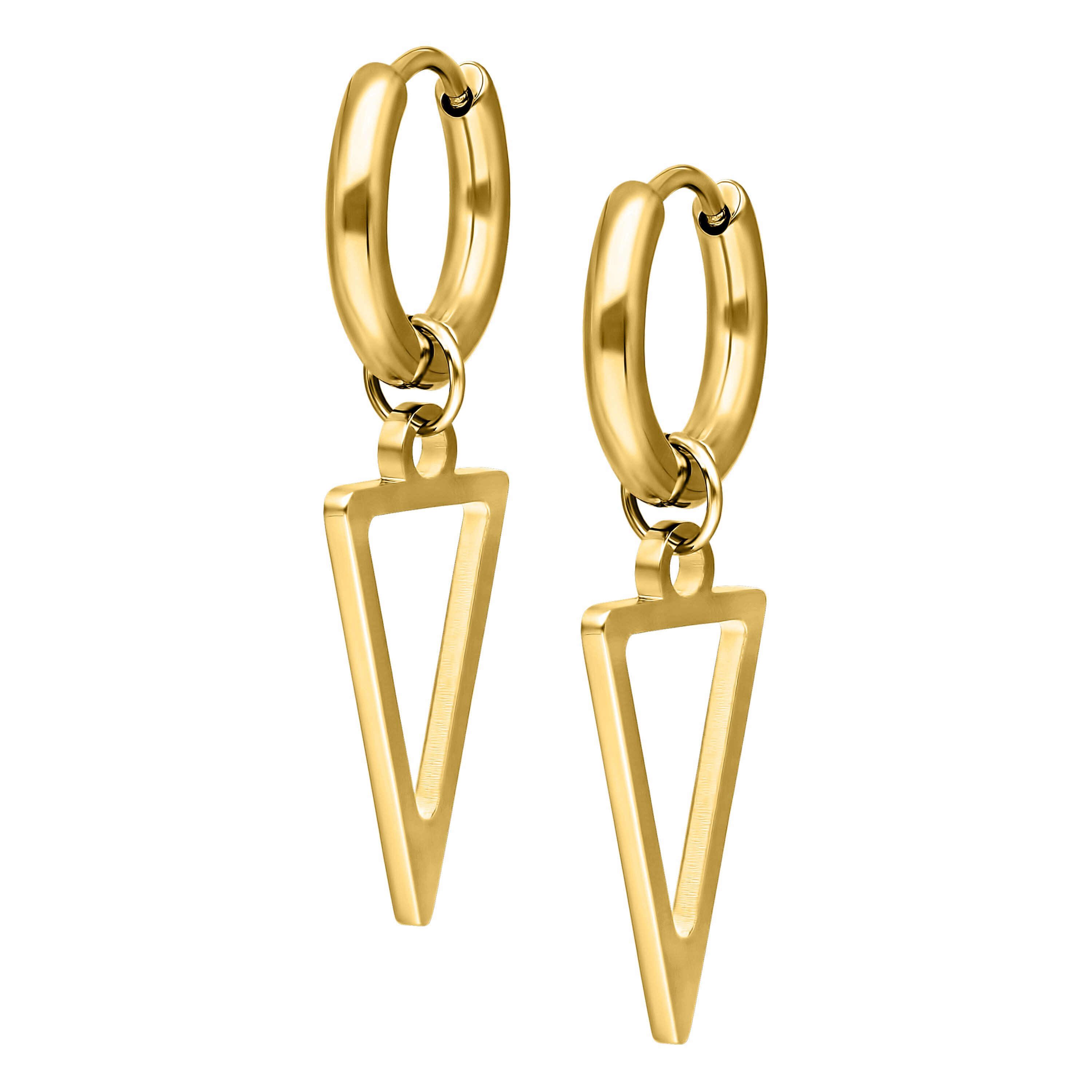 Wildcat Paar Ohrhänger Little Cutted Triangle Hoops, wasserfest, langlebig, hautverträglich