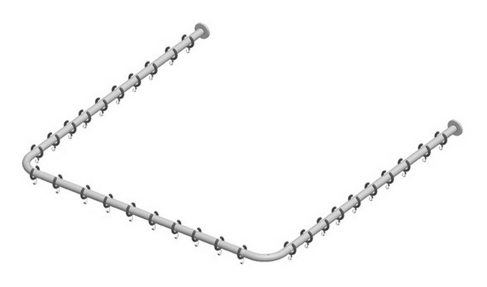 Keuco Duschvorhangstange Plan, Ø 25 mm, Metall, Brausevorhangstangen-Set für Dusche U-Form 100 x 100 cm