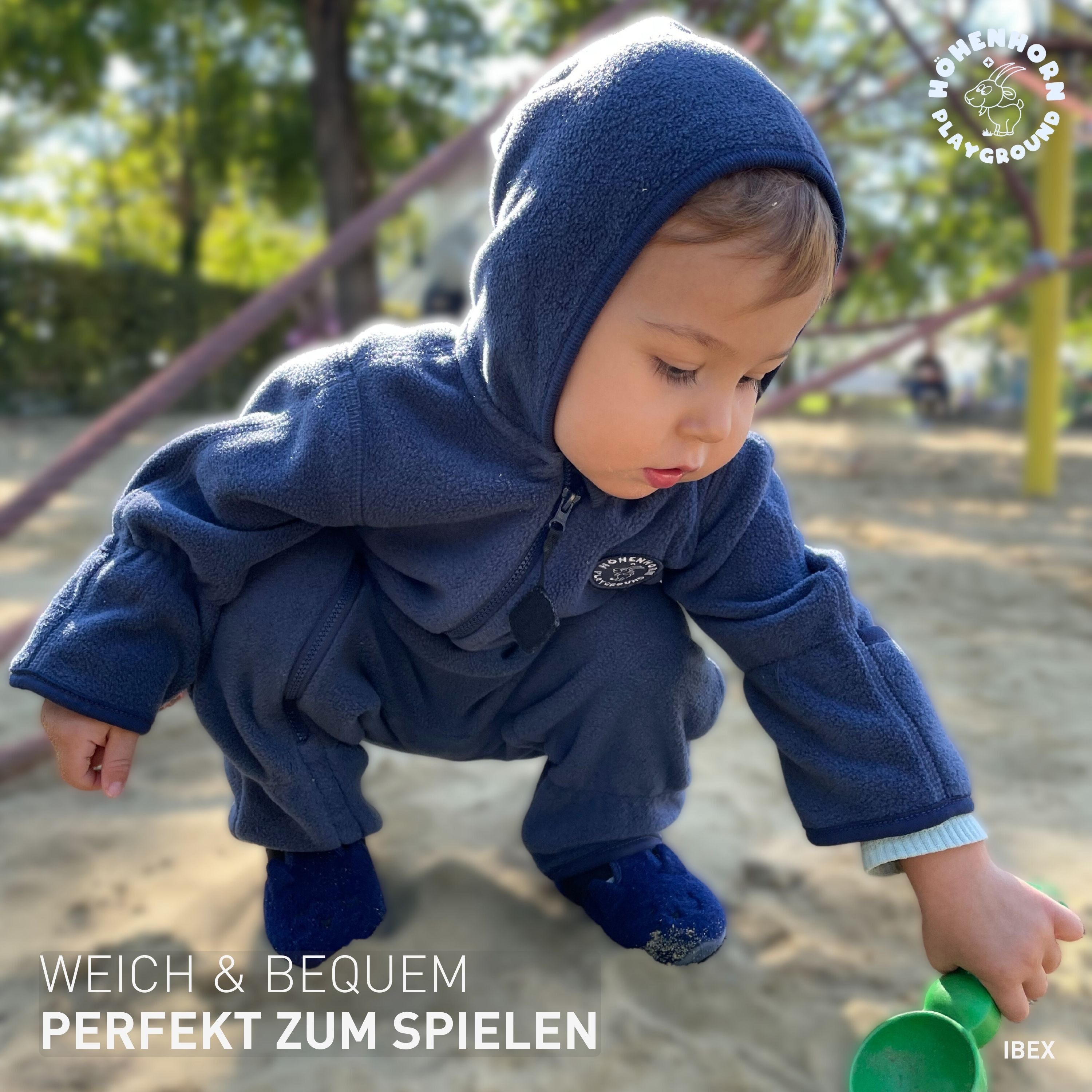 Höhenhorn Strampler Ibex Baby Fleece Overall Winter Herbst Strampler Kleinkind mit Kapuze