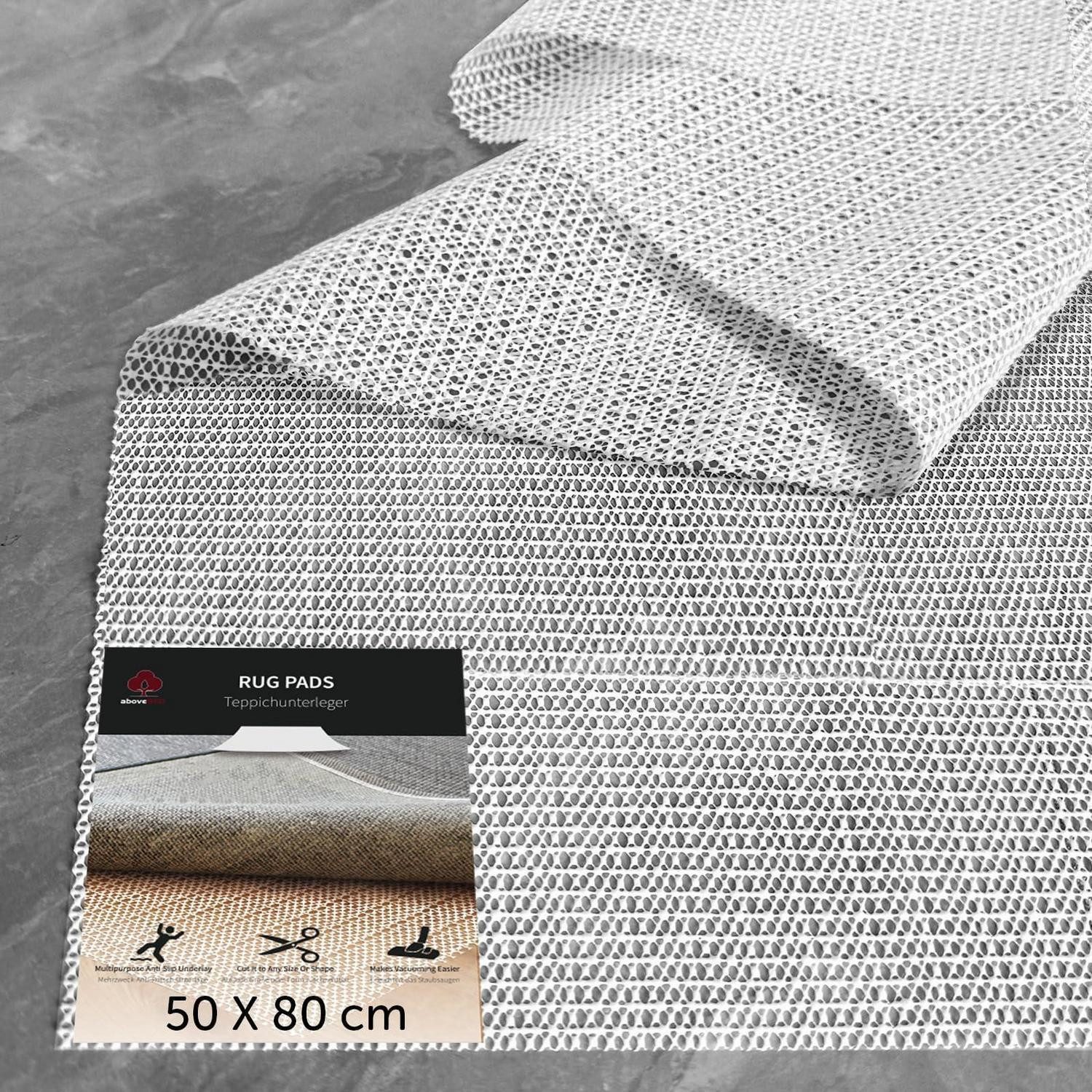 LuxusKollektion Antirutschmatte Antirutschmatte Teppich Teppichunterlage 50 x 80 cm Rechteckig Weiß