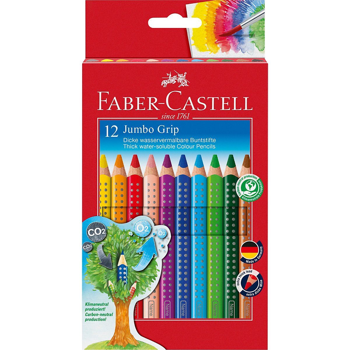 Faber-Castell Buntstift »Buntstifte JUMBO GRIP wasservermalbar, 12 Farben«  online kaufen | OTTO