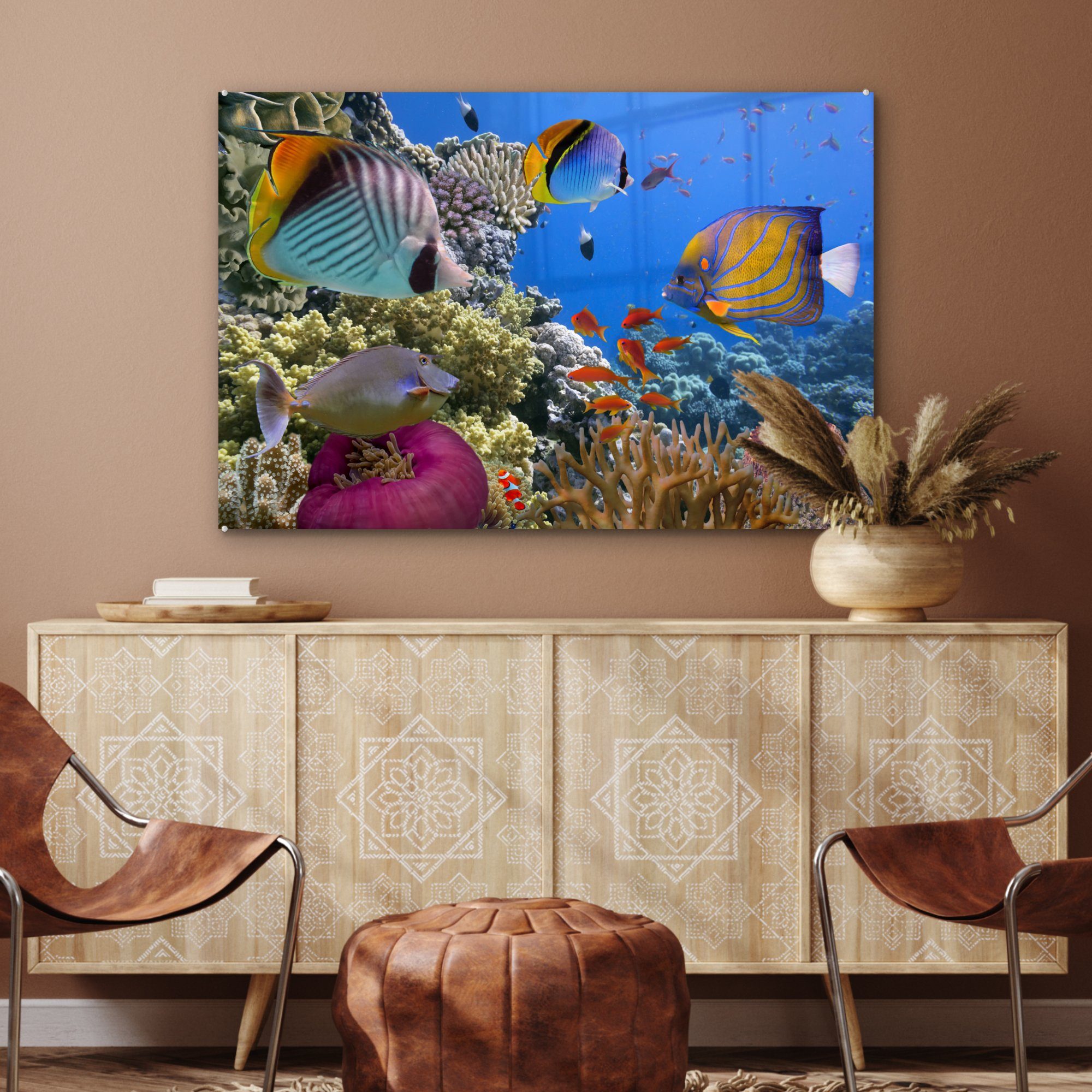 (1 Wasser Fische, Schwimmen & Acrylglasbilder St), Wohnzimmer - - MuchoWow Acrylglasbild Schlafzimmer