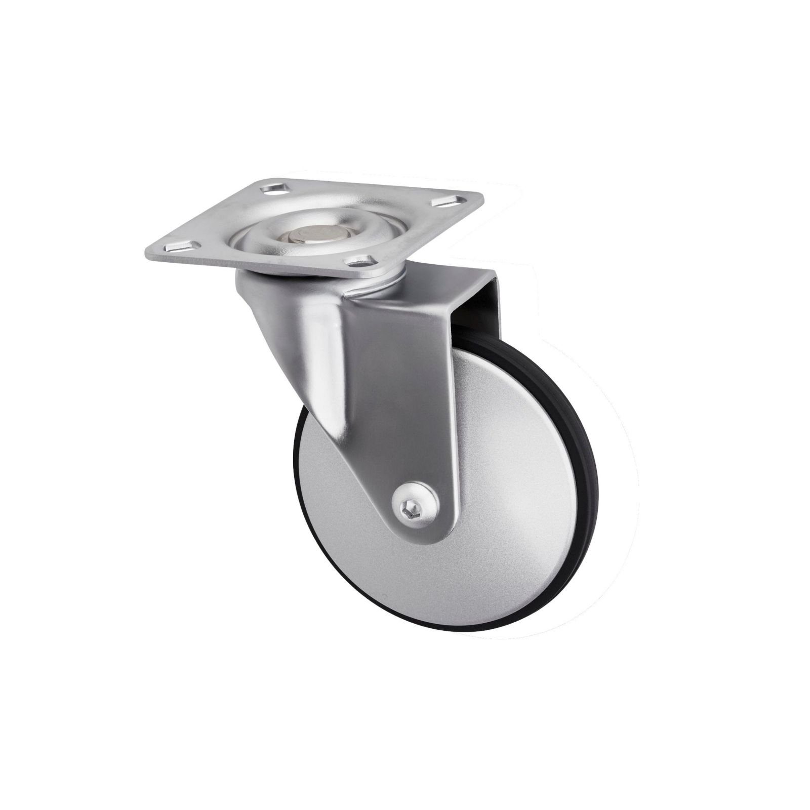 Möbelrolle LINDAU Design Lenkrolle Ø 50 mm silber aus Stahl