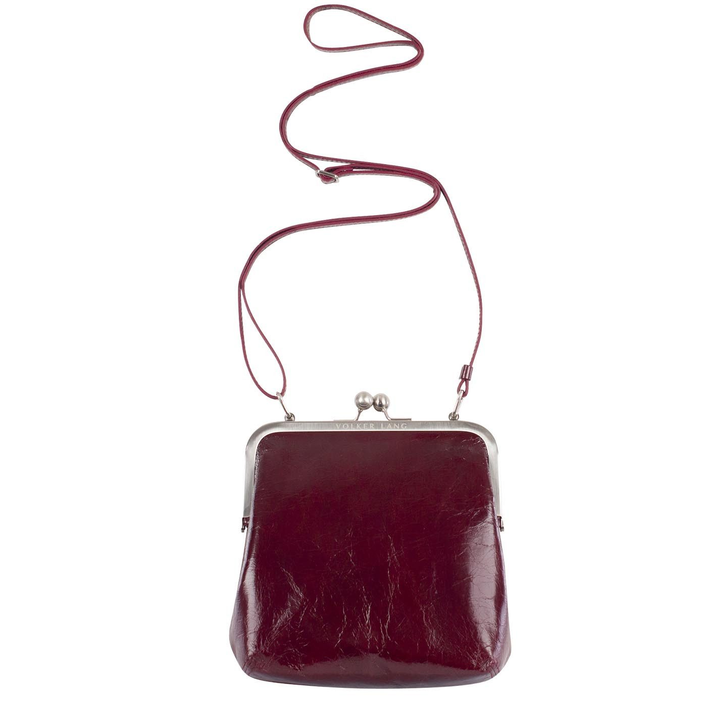 VOLKER LANG Schultertasche IDA  Elegante Damen Bügeltasche aus italienischem Leder