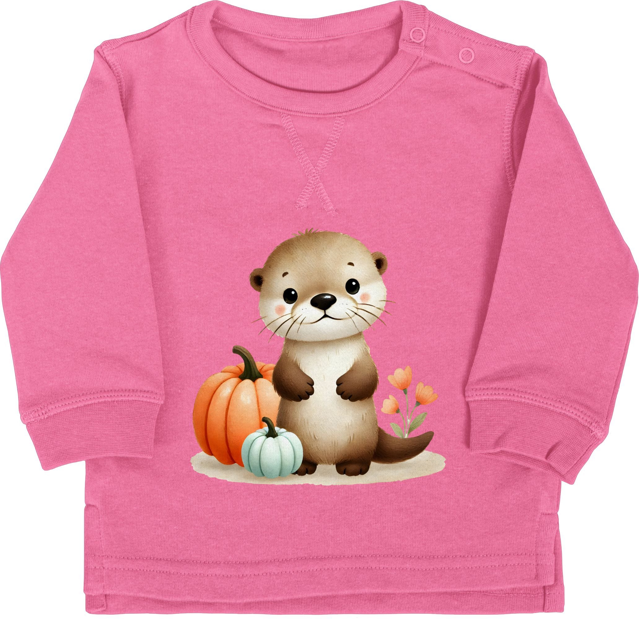 Sweatshirt Süßer Otter mit Kürbis, Herbstliches Baby und Kinder Motiv, Niedlich