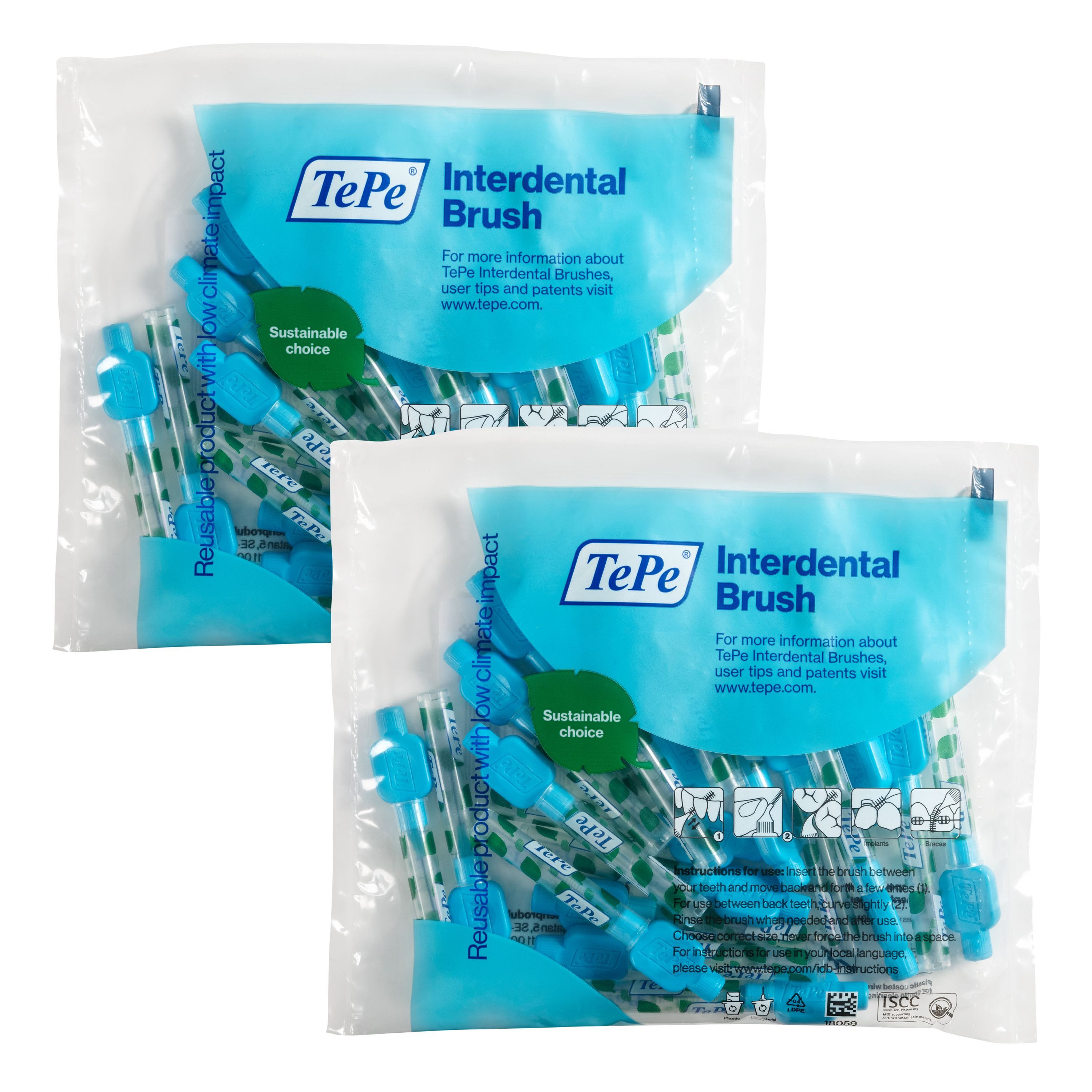 TePe Interdentalbürsten 40er-Pack TePe Original Zahnreinigungsstäbchen aus Schweden, inkl. 20 Schutzkappen