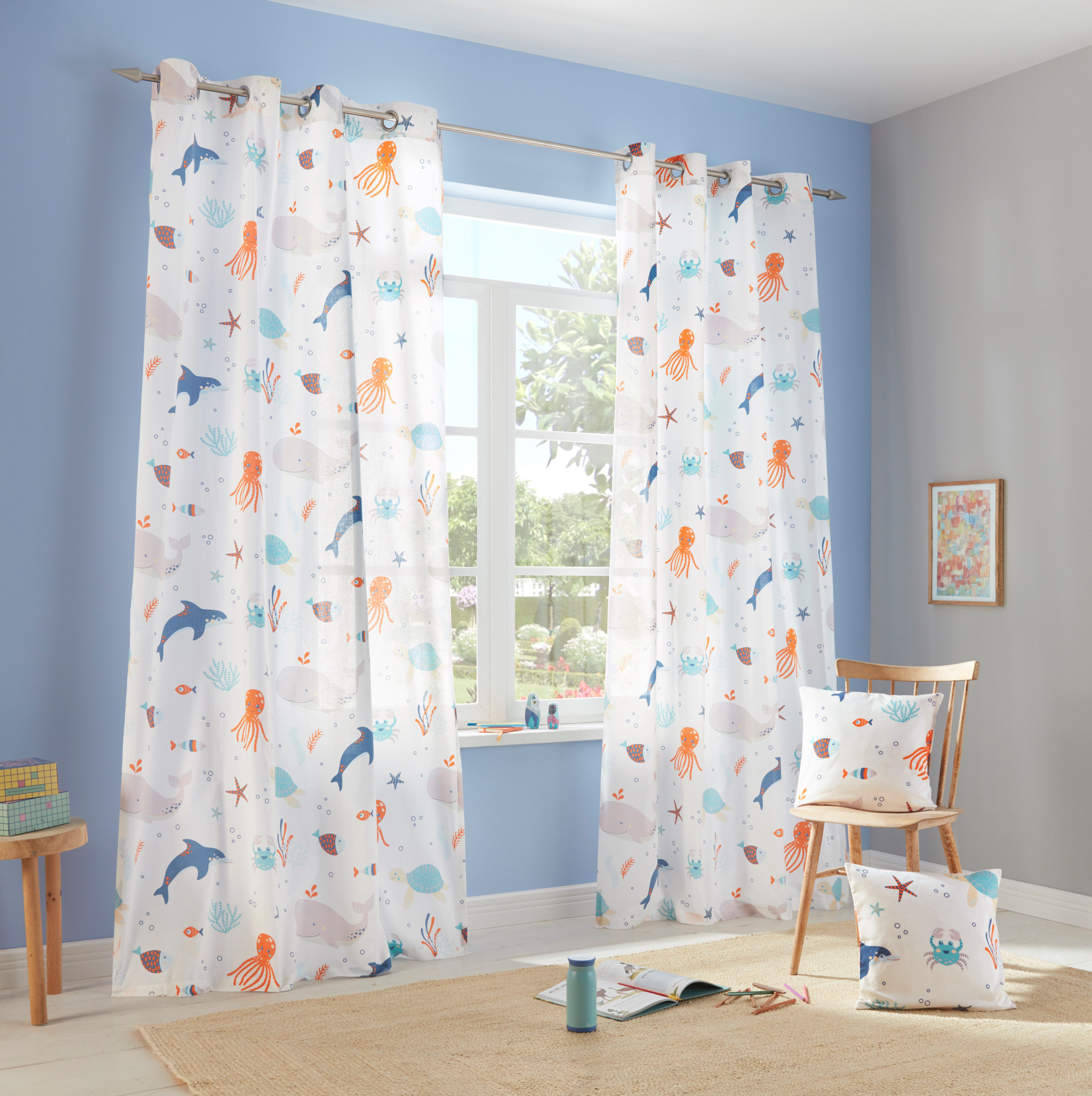 OTTO home Gardine OCEAN (1 St), Ösen, halbtransparent, Kindergardine einsei günstig online kaufen