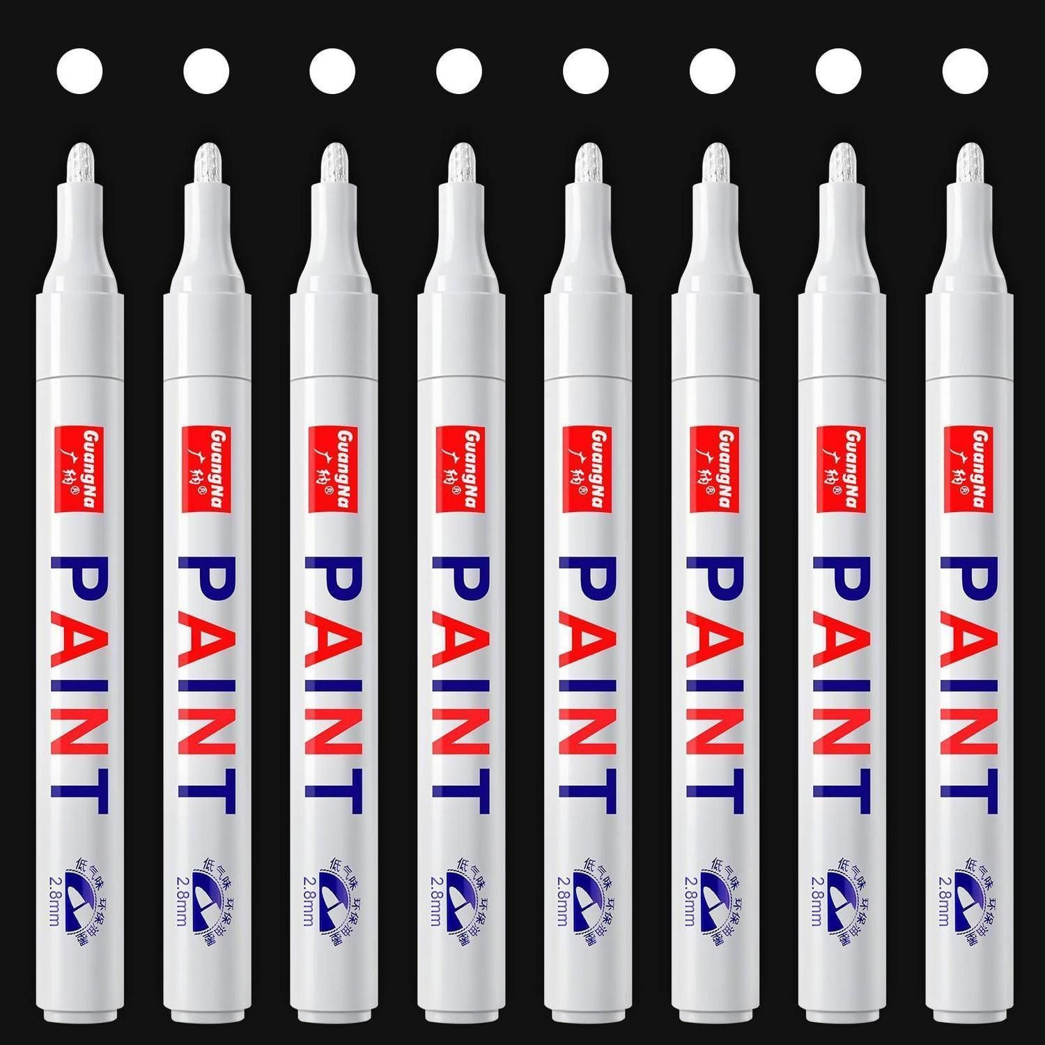 LuxusKollektion Permanentmarker Permanent Marker Weiß, 8er-Pack, Ölbasis
