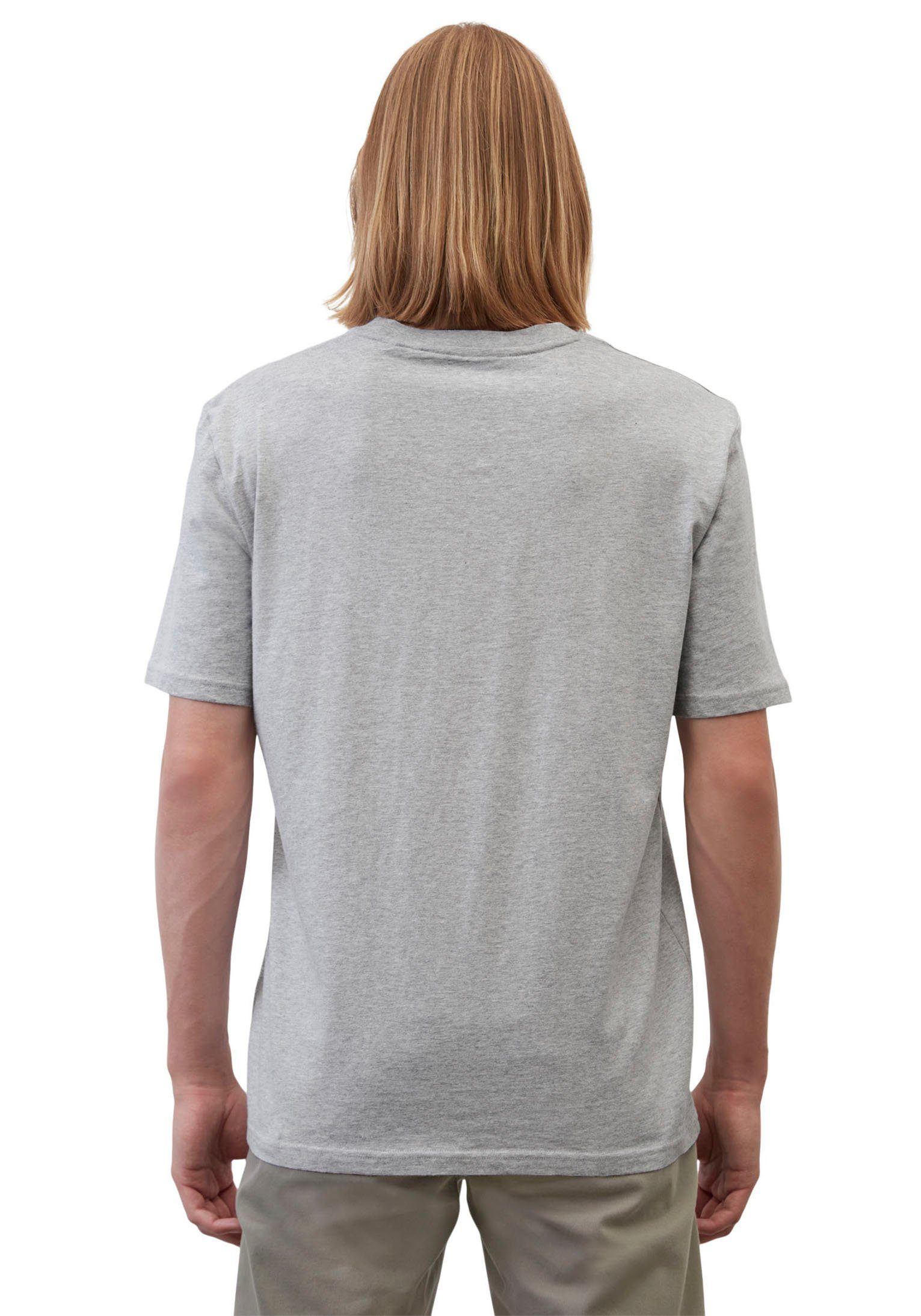 O'Polo T-Shirt Logo-T-Shirt aus Marc grey twentyfour Bio-Baumwolle