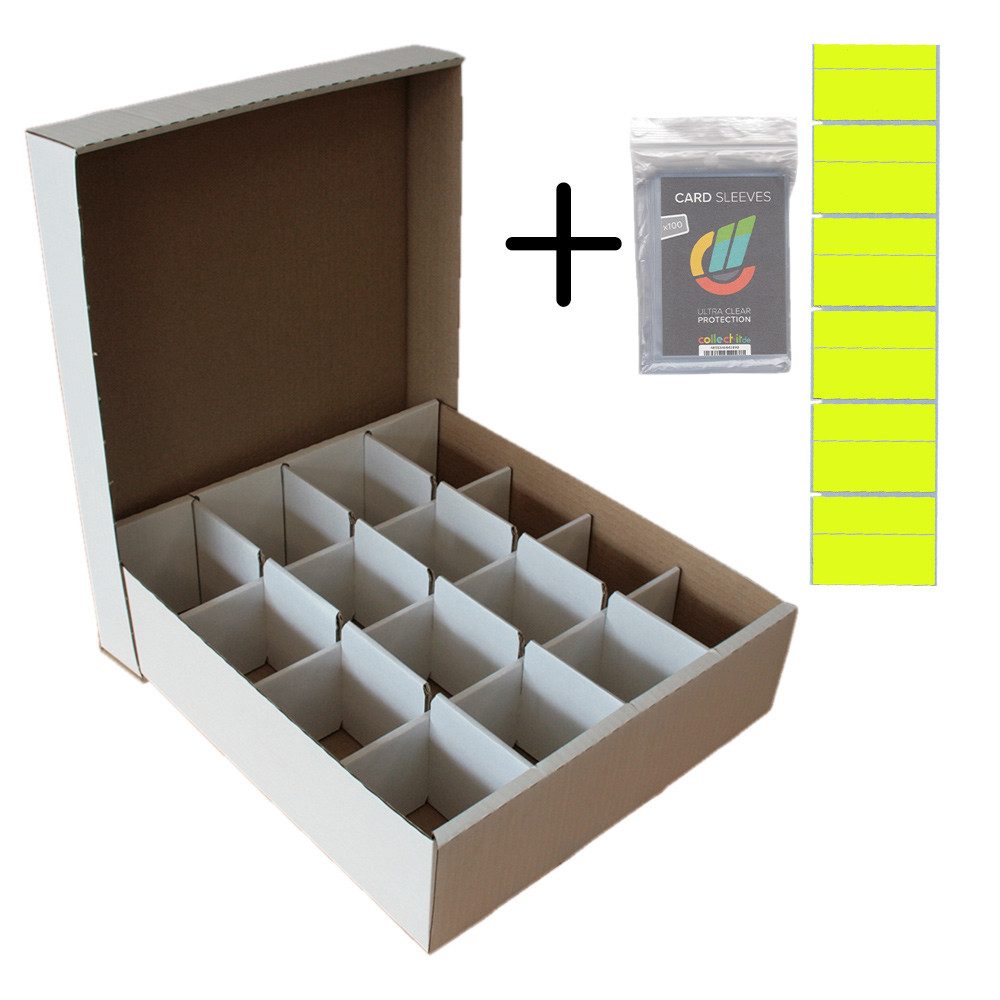 collect-it.de MY HOME OF CARDS + TOYS Sammelkarte Riesen Deck-Box - 3 Boxen Aufbewahrung (weiß) mit 16 Fächern für TCGs von collect-it.de MY HOME OF CARDS + TOYS