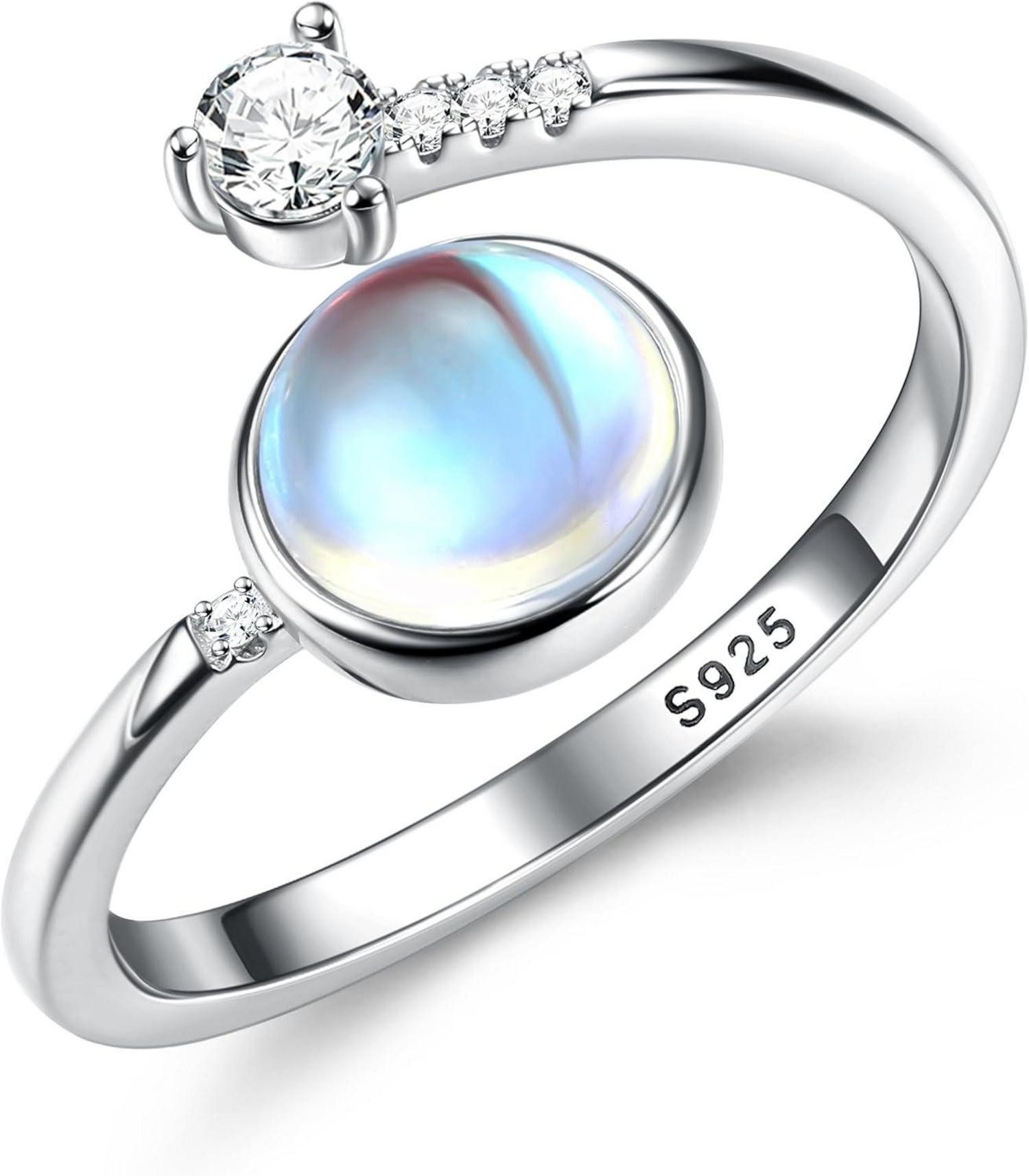 Adramata Silberring Verstellbarer Mondstein Ring Silber günstig online kaufen