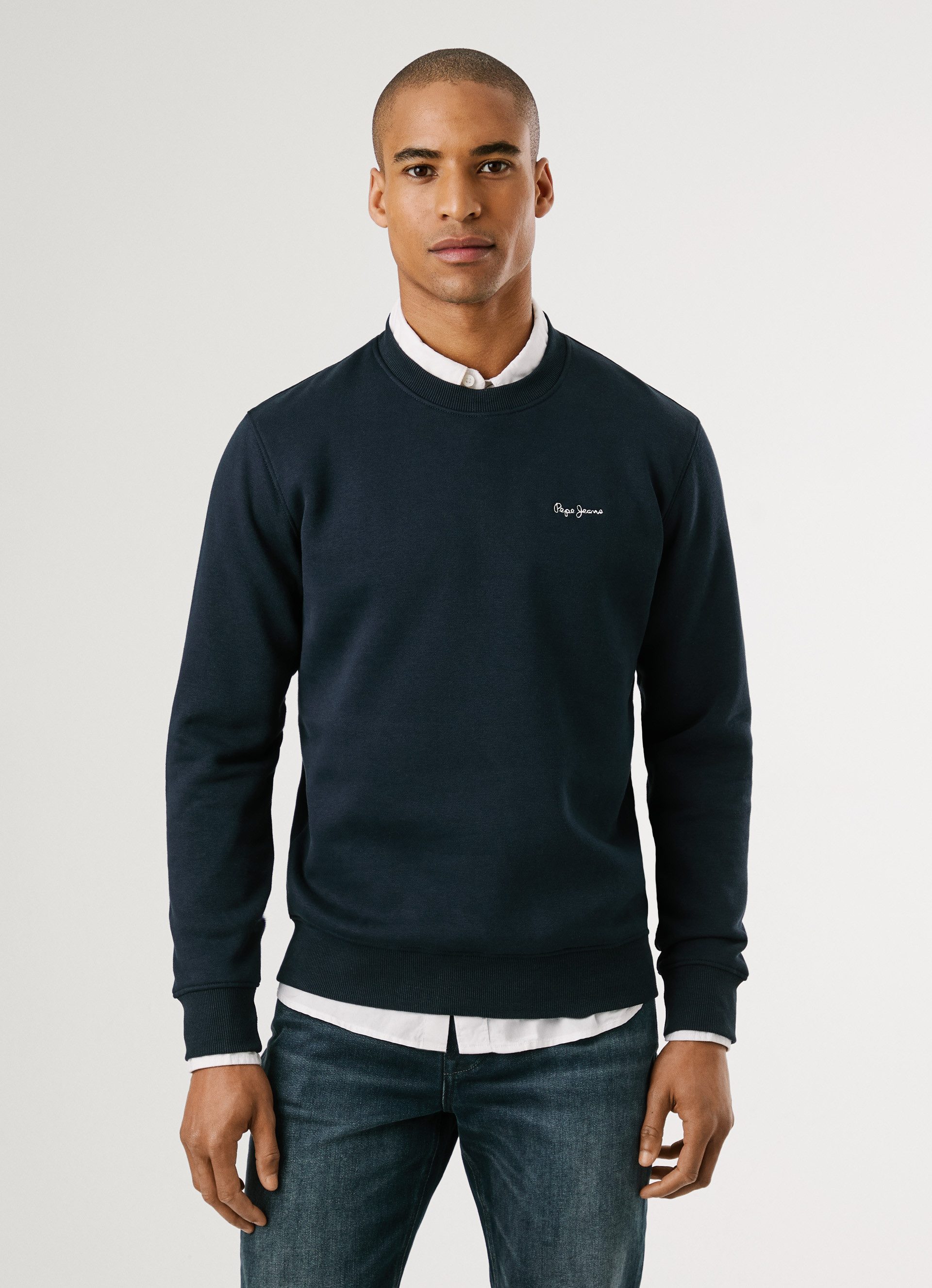 Pepe Jeans Sweatshirt MACBETH SMALL LOGO PLAIN CREW mit Rundhals, Label-Sti günstig online kaufen