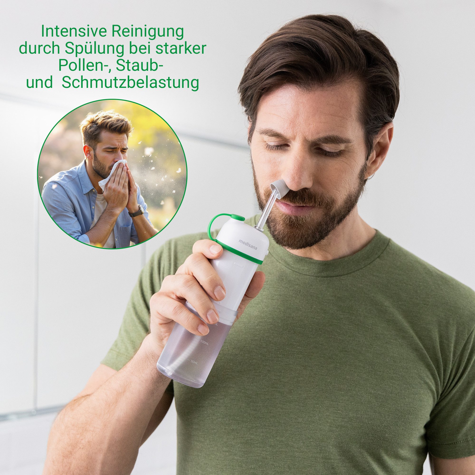 medisana Nasendusche NI 200, faltbare Nasenreinigung gegen Pollen-, Staub- und Schmutzbelastung