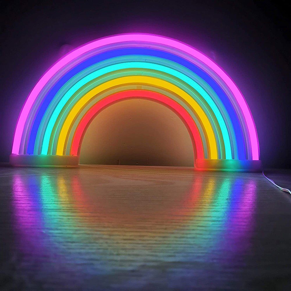 Rosnek LED Dekolicht Lippen Katzen Regenbogen Herz, für Wanddekoration Shop günstig online kaufen