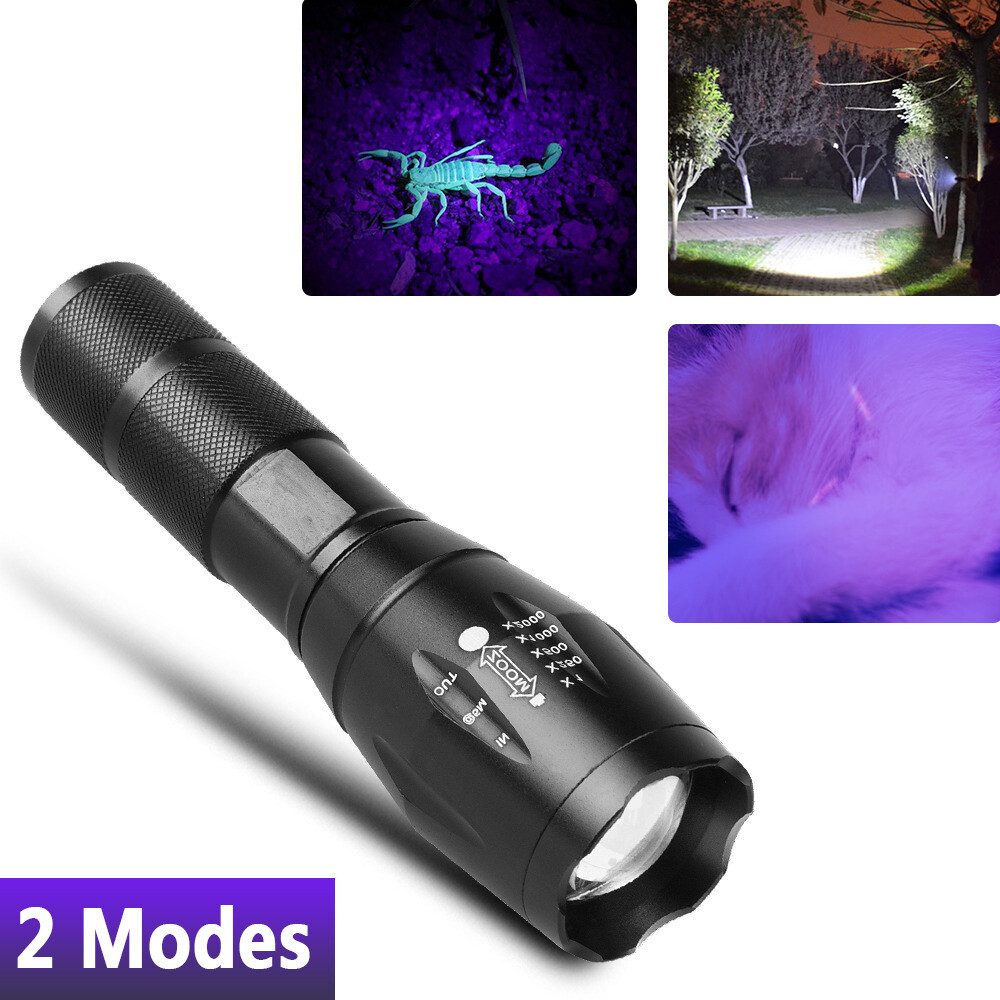 Fine Life Pro Taschenlampe 2-in-1 LED-Taschenlampe, 1 Stück, UV und Weiß, zoombar, für Prüfung und Inspektion