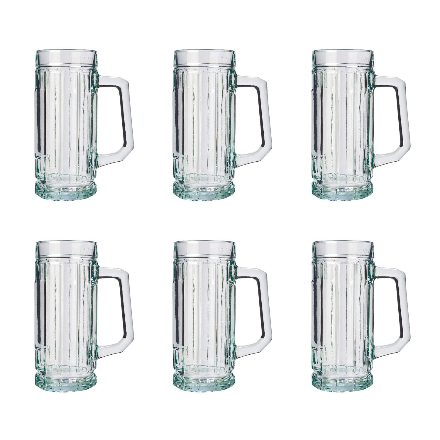 ich-zapfe Bierkrug Bierglas, Bierkrug, Maßkrug, Bierseidel mit Schild 6er Set, Biergläser, Gambrinus - 0,5 Liter