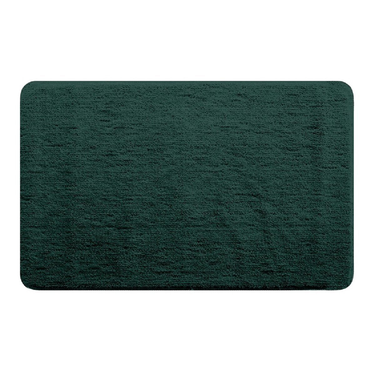 spirella Badematte ROSARIO, rechteckig, Höhe: 12 mm, Badteppich Velours, 100% Polyester Microfaser, Anti-Rutsch Beschichtung, für Fussbodenheizung geeignet, waschbar 30°, schnelltrocknend, 50 x 80 cm, dunkelgrün
