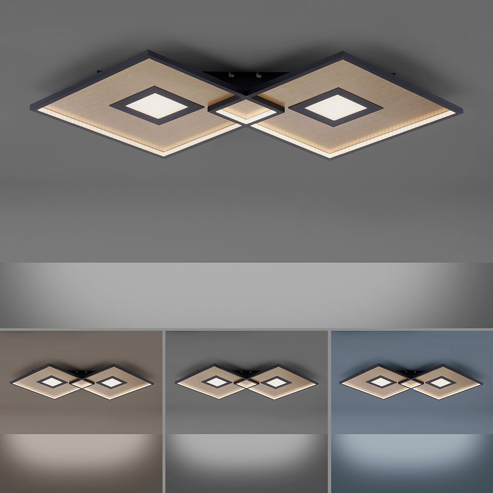 etc-shop LED Deckenleuchte, LED-Leuchtmittel fest verbaut, Neutralweiß, Wohnzimmer Deckenlampe schwarz Warmweiß, Schlafzimmerleuchte