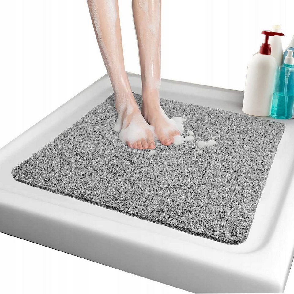FOUORTUNATE-BEE Badematte Rutschfeste Duschmatte 60x60 cm aus weichem PVC, schnell trocknend