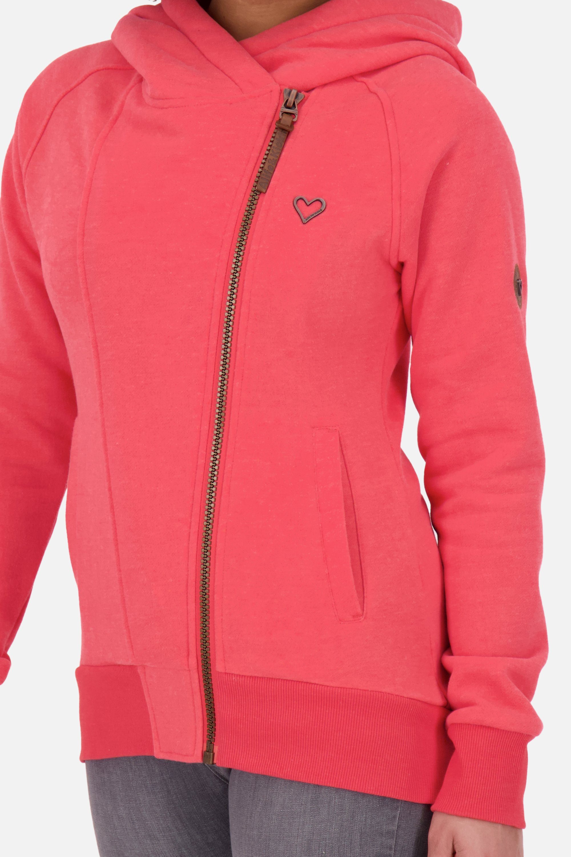 Hooded Sweatjacket & Kapuzensweatjacke SnakecharmerAK coral Kickin melange A Alife Damen