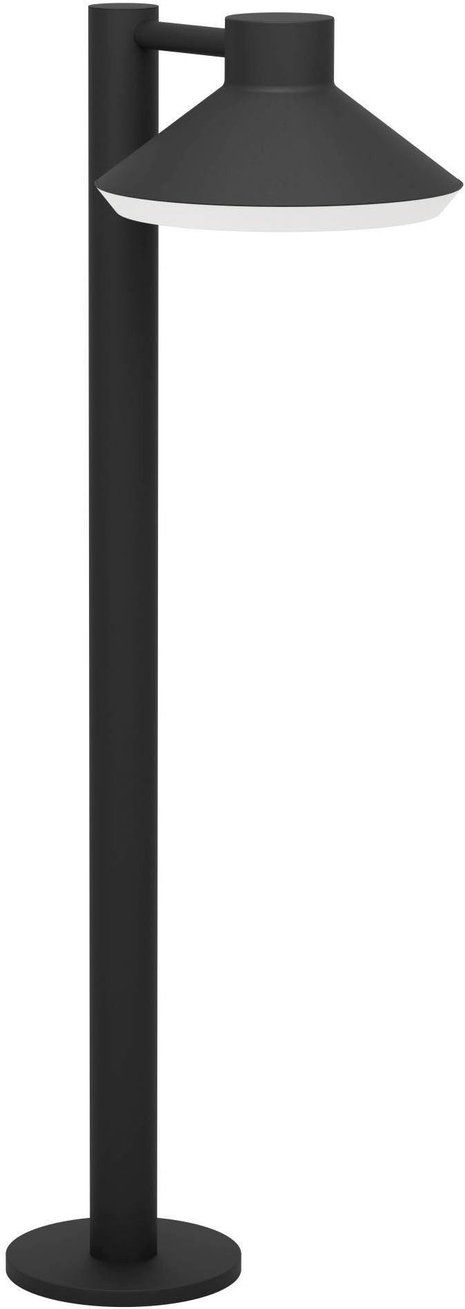 EGLO Sockelleuchte Ninnarella Stehlampe, Außenlampe, Metall und Kunststoff, GU10, IP44, LED fest integriert, Stehleuchte - L25 x B20,5 x H74,5 cm - schwarz - 1X4,6W inkl.