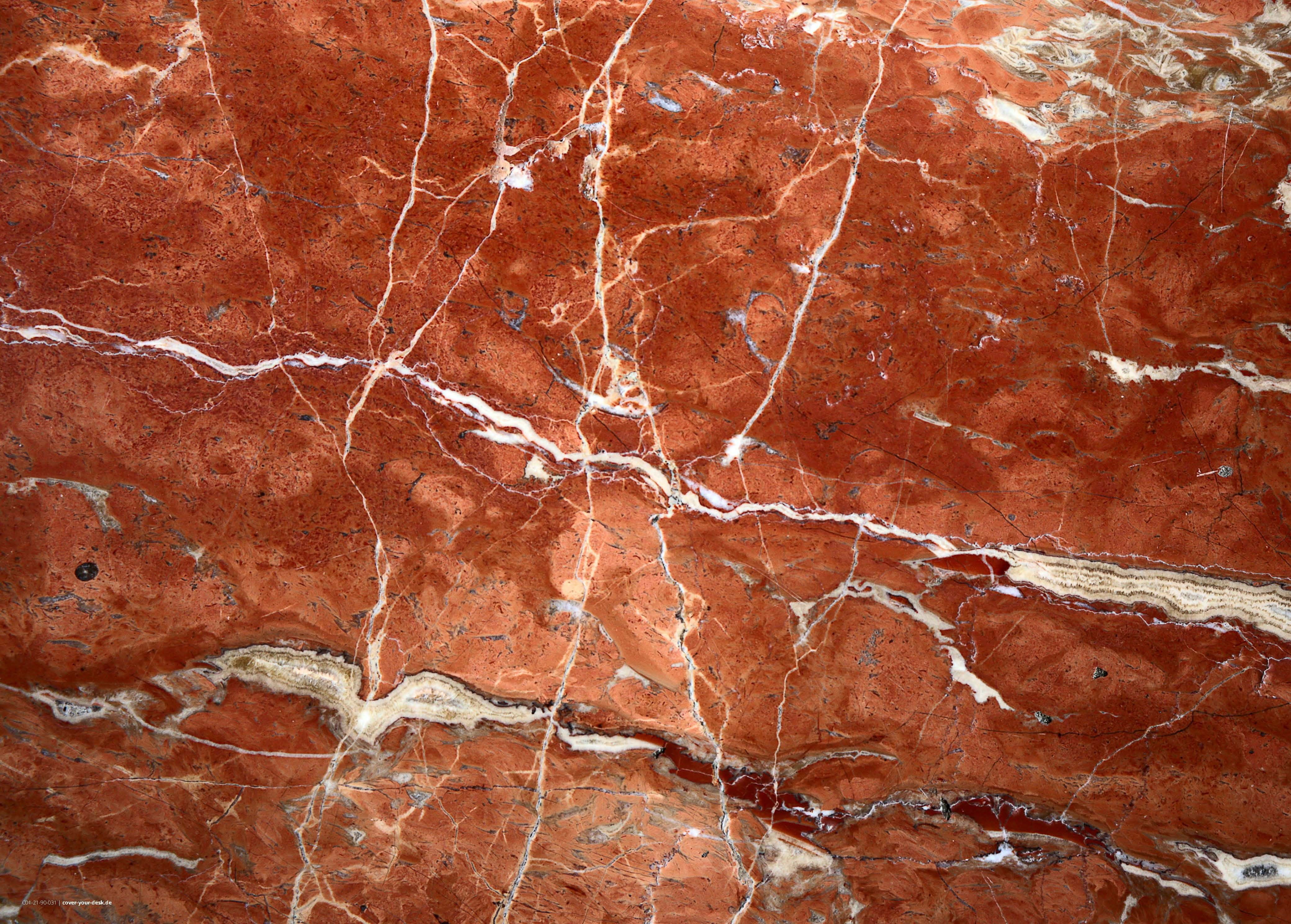 cover-your-desk.de Schreibtischunterlage abwaschbar – Roter Marmor – aus premium Vinyl – Made in Germany, (1 tlg)