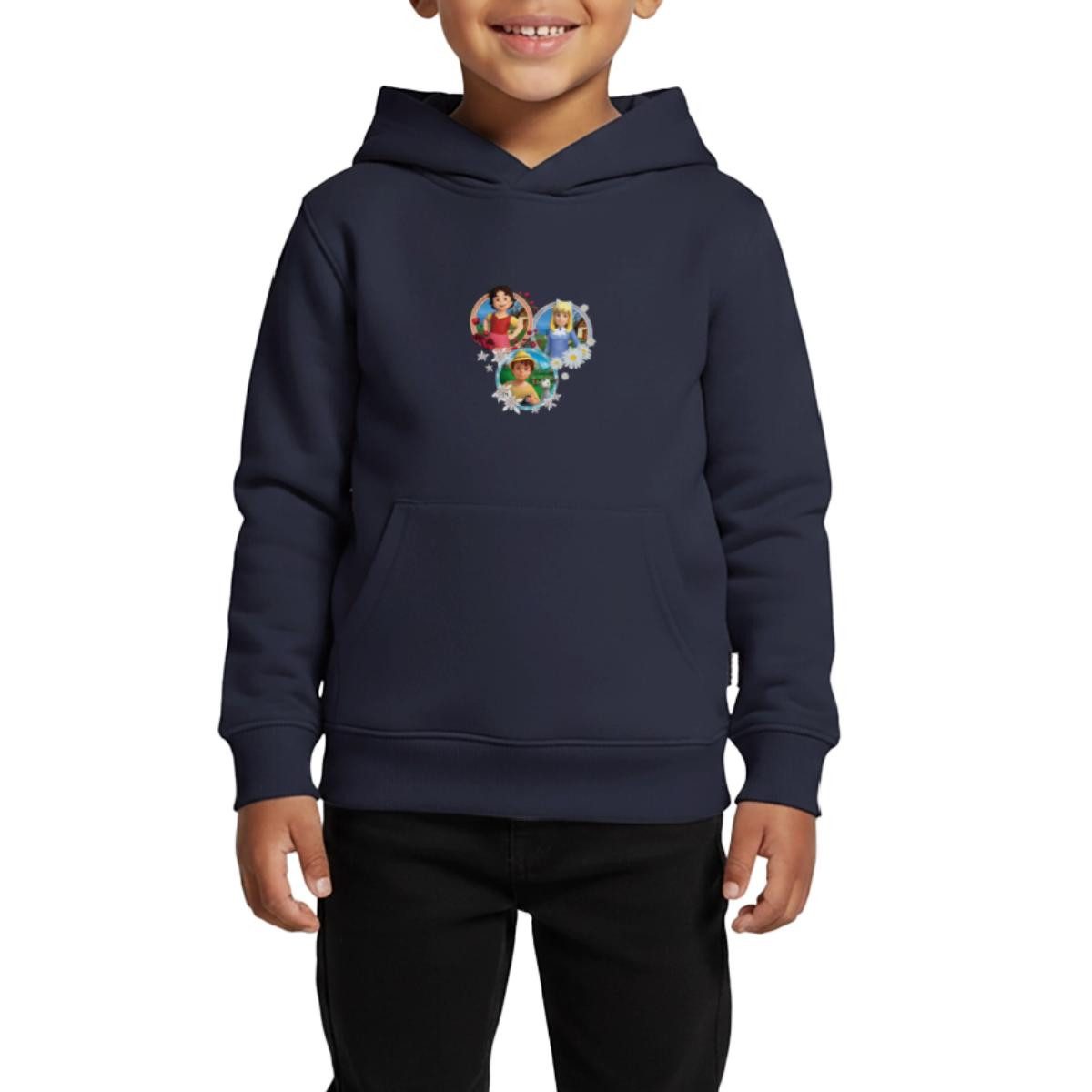 Spreadshirt Hoodie Heidi Kacheln Zusammen Mit Peter Und Clara Freunde Kinder Premium Hood (1-tlg)