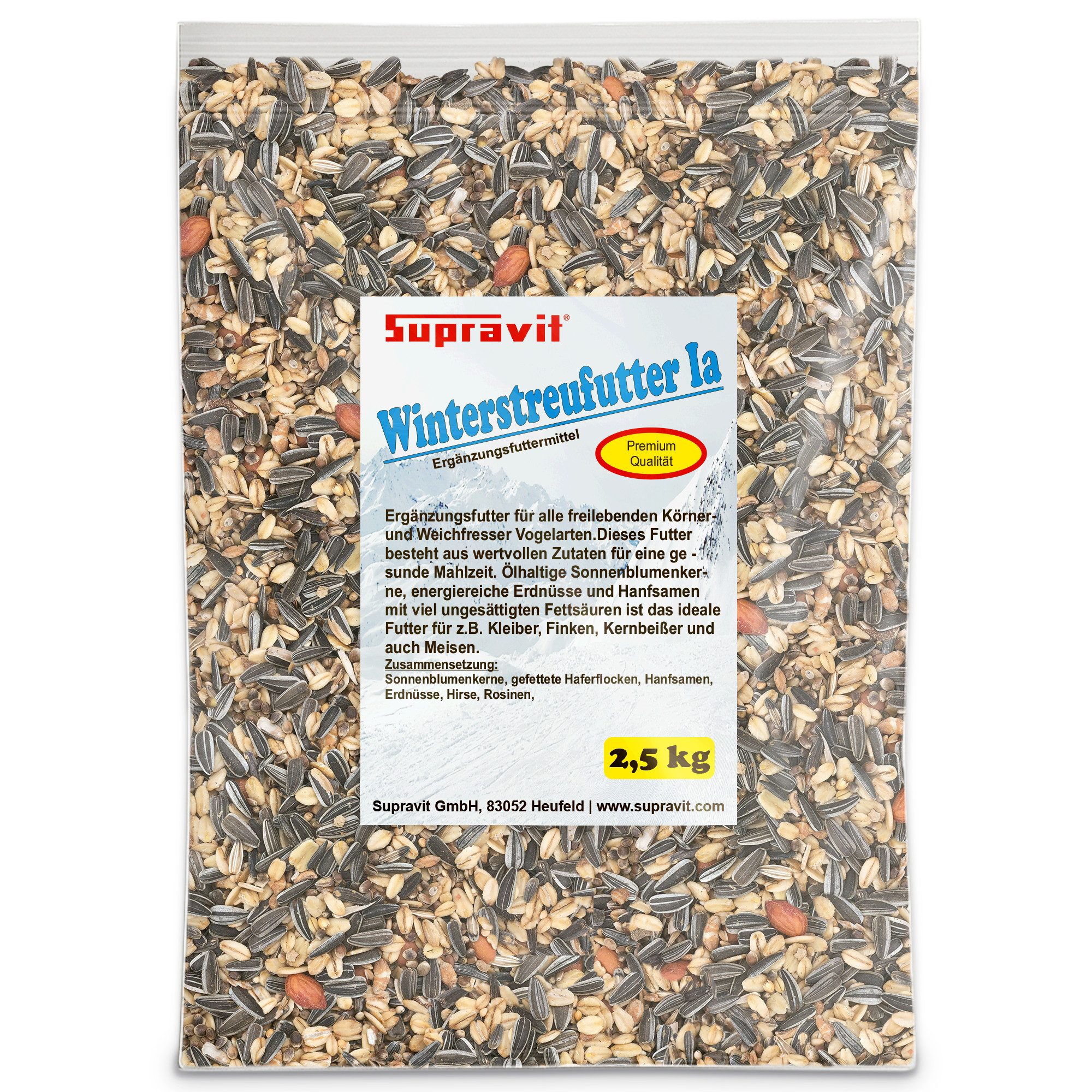 Supravit Winterfutter für Wildvögel Energiereiches Winter Streufutter, Hauptfutter für: Wildvogel