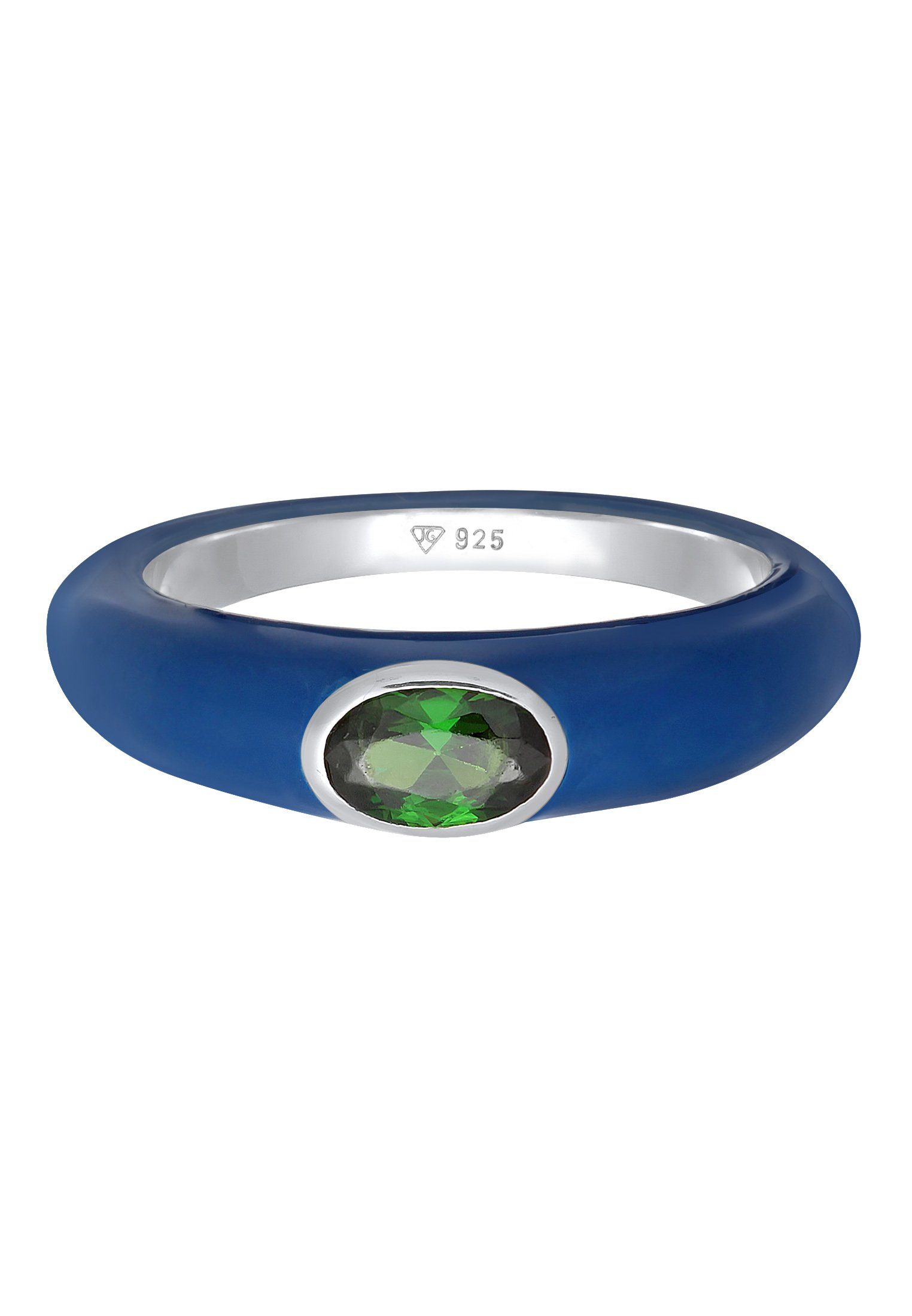 Elli Fingerring Zirkonia Oval Solitär Emaille günstig online kaufen