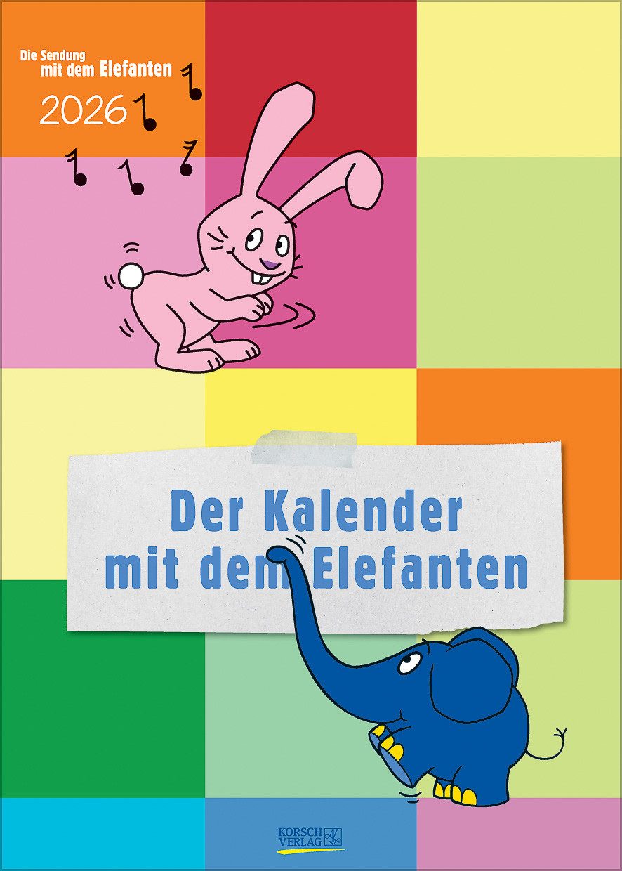 Korsch Verlag Familienkalender Korsch Kinderkalender Der Календари mit dem Elefanten 2026, Kinderkalender