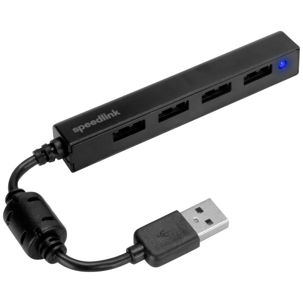 Speedlink USB-Verteiler SpeedLink Snappy Slim 4 Port USB 2.0-Hub Schwarz