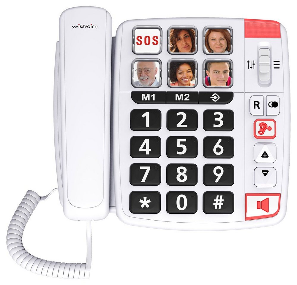 Swissvoice SwissVoice Xtra 1110 Schnurgebundenes Seniorentelefon Foto-Tasten, Fre Kabelgebundenes Telefon
