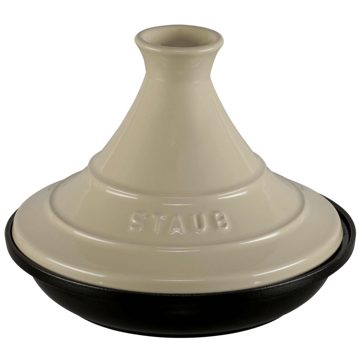 Staub Auflaufform Tajine 20cm rund cream, Gusseisen, Gusseisen / Keramik