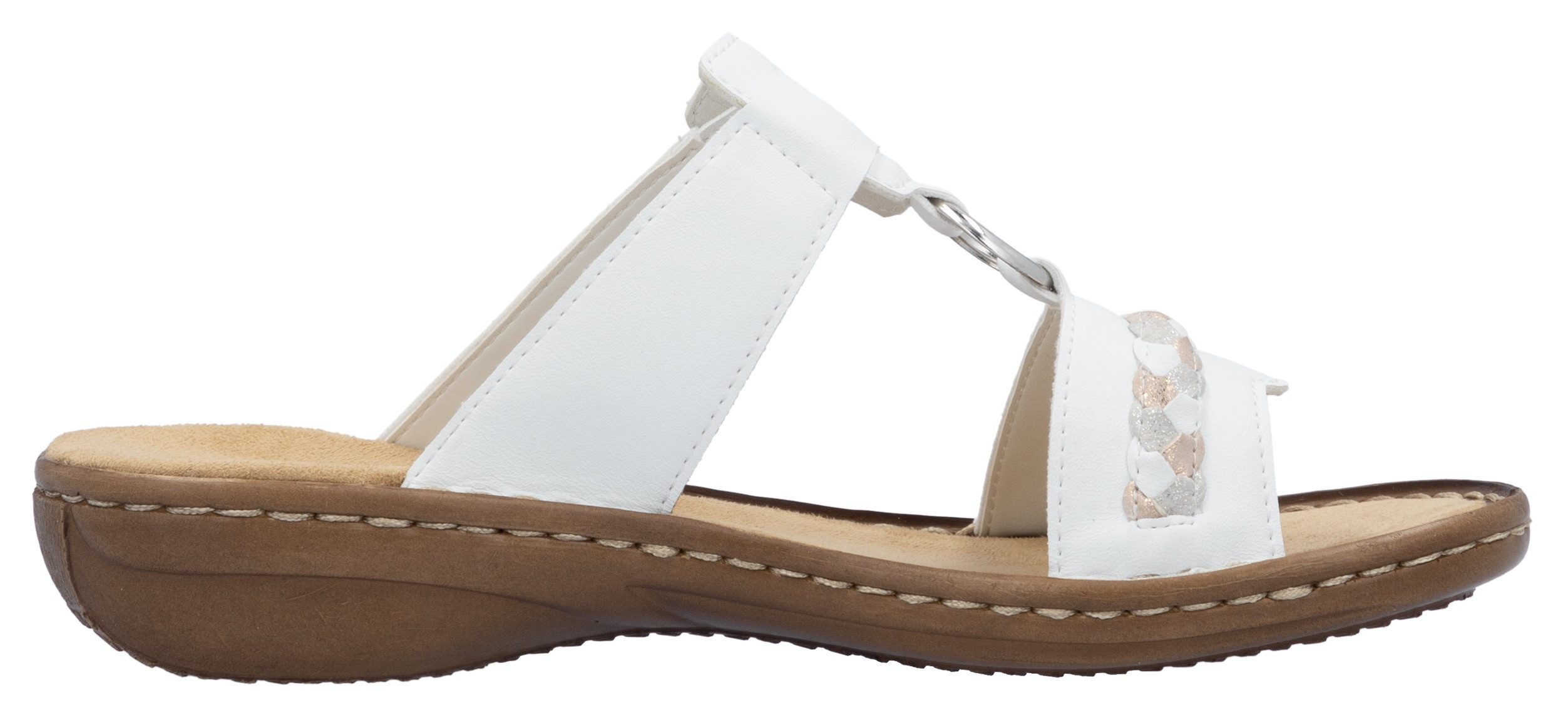 Rieker Pantolette, Keilabsatz, Sommerschuh, Schlappen in sommerlicher Optik