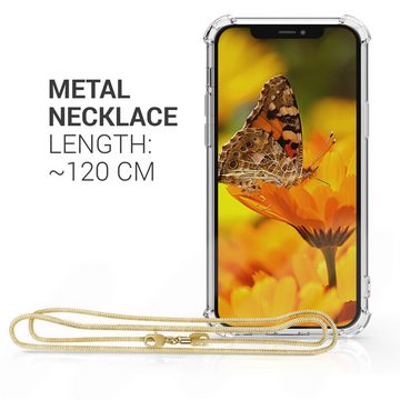 kwmobile Handyhülle Hülle für Apple iPhone 12 Pro Max, mit Metall Kette zum Umhängen - Silikon Handy Cover Case Schutzhülle