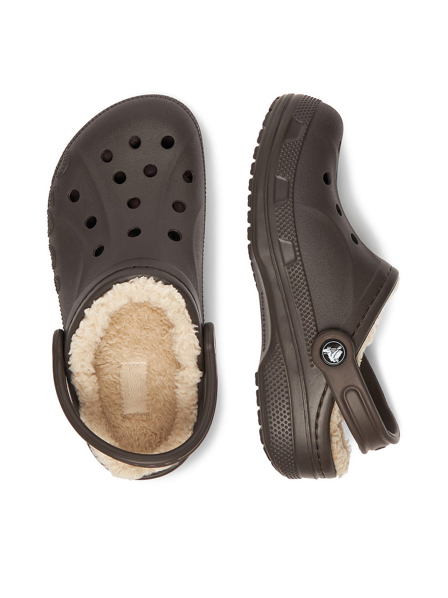 Crocs Crocs Damen Flip Flops Crocs-C-BAYA LINED CLOG 205969-206 Braun Beige Badepantolette