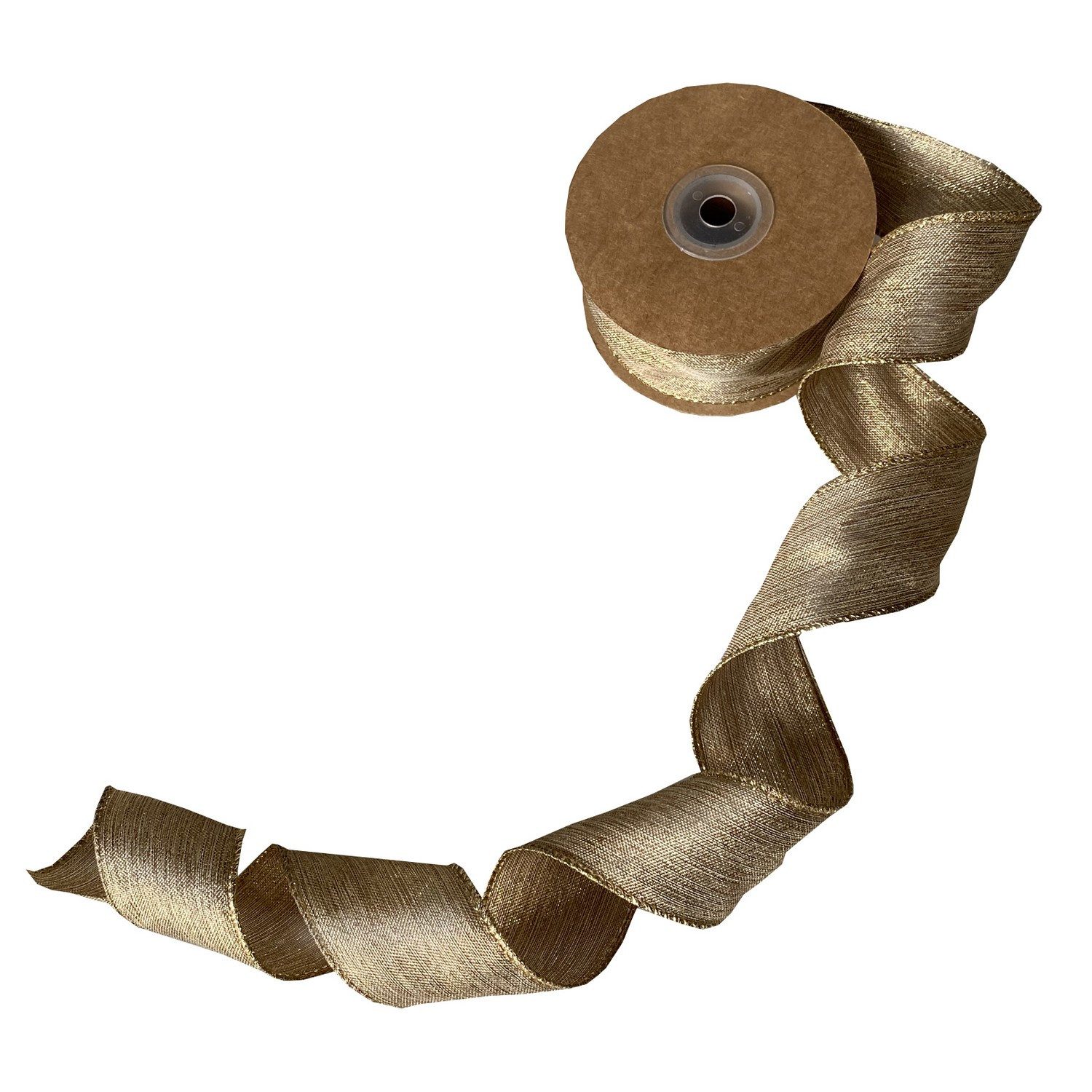 Deko AS Dekoband Geschenkband mit Lurexfäden - col. 05 creme-gold - 77109-63-10-05, mit Drahtkante