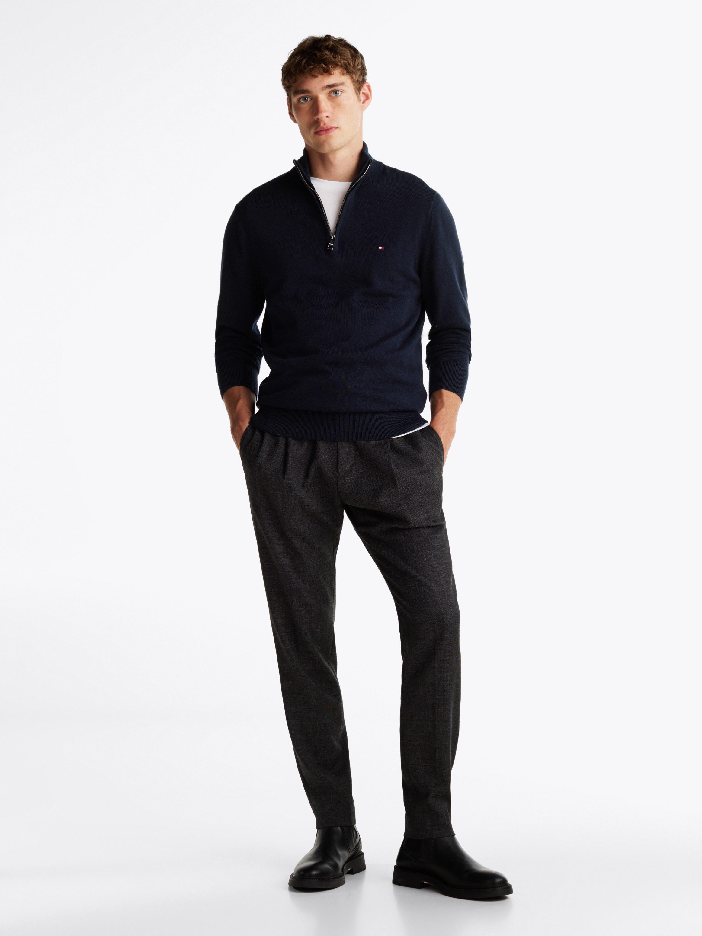 Tommy Hilfiger Troyer PIMA ORG CTN CASHMERE ZIP MOCK