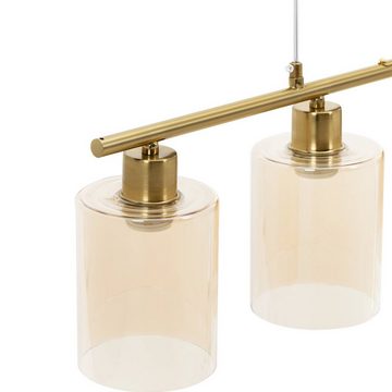 Uniprodo Pendelleuchte Pendelleuchte 4 Glasschirme E27 Pendellampe Hängelampe Deckenlampe