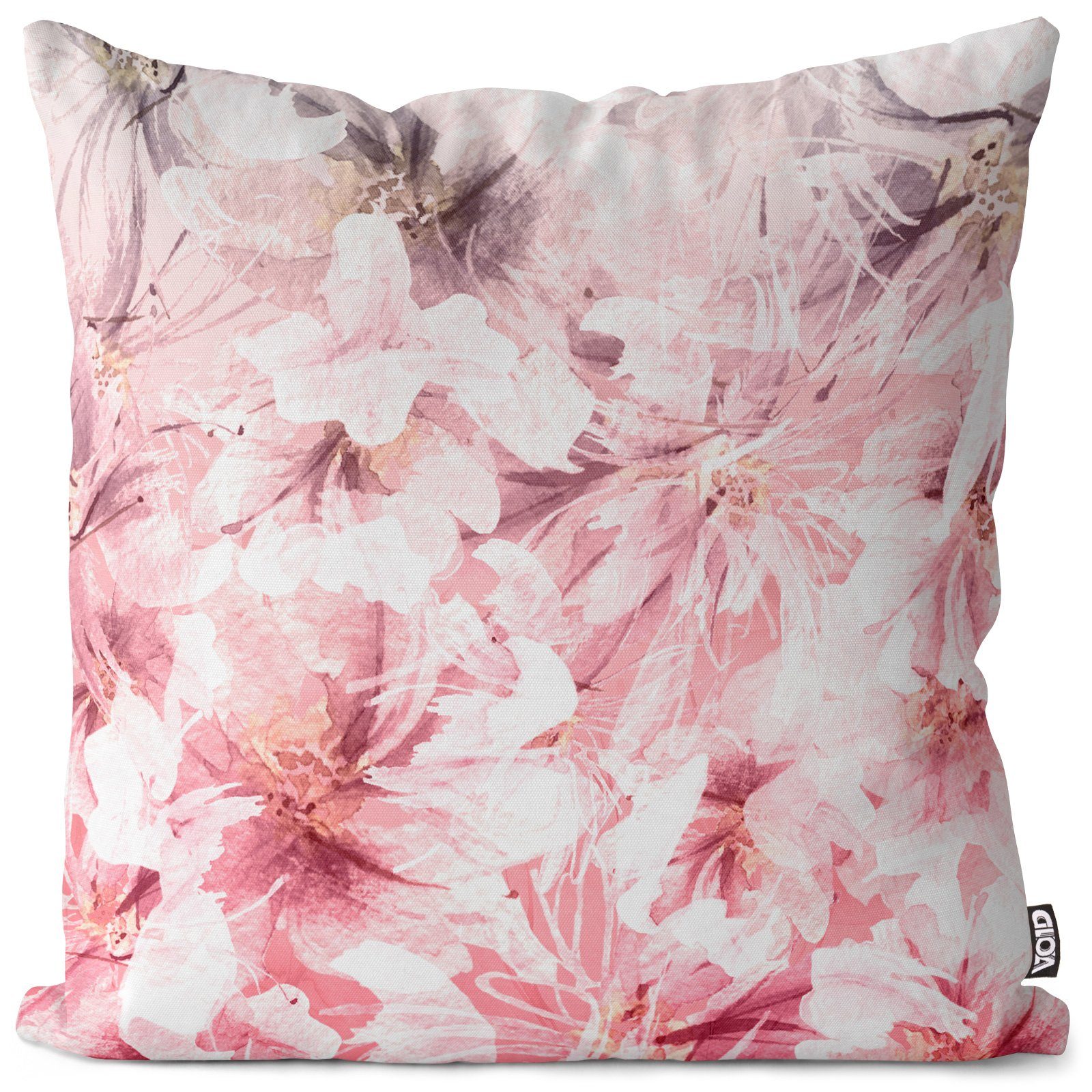 VOID Kissenbezug, (1 Stück), Blumenmuster rose Blumen 40x40 Sofakissen Polyester Kissen Geschenke