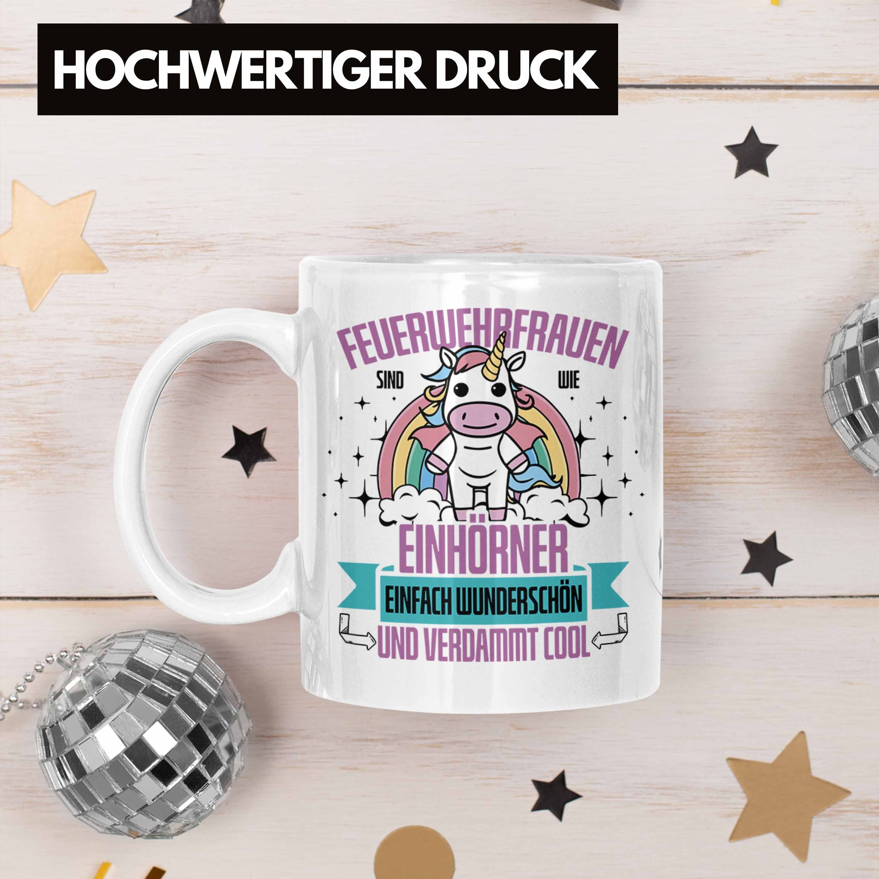 Tasse Lustige Weiss Feuerwehr Tasse Frauen für der in Trendation Geschenk Einhö Feuerwehrfrau