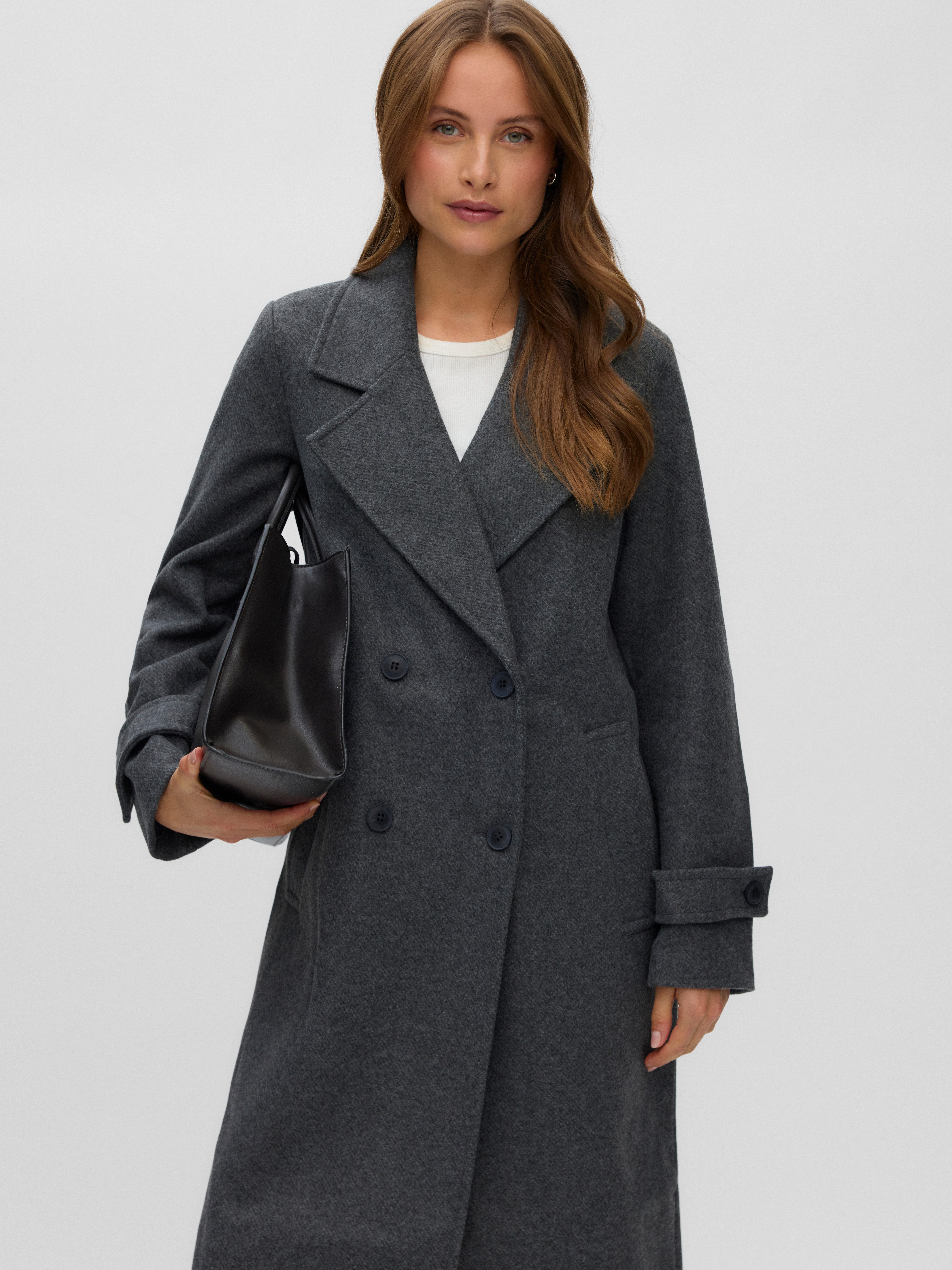 Vero Moda Langmantel VMEVA LONG COAT NOOS Kunstfaser