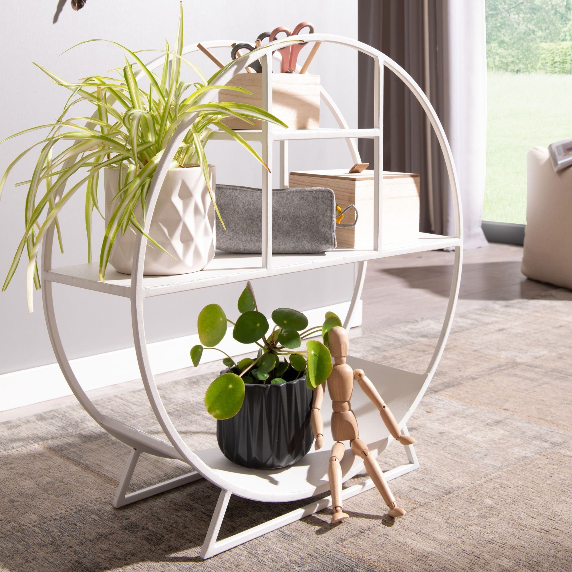 FINEBUY Standregal FB46600, 60x60x20 cm Eisen, Bücherregal Weiß Stehend