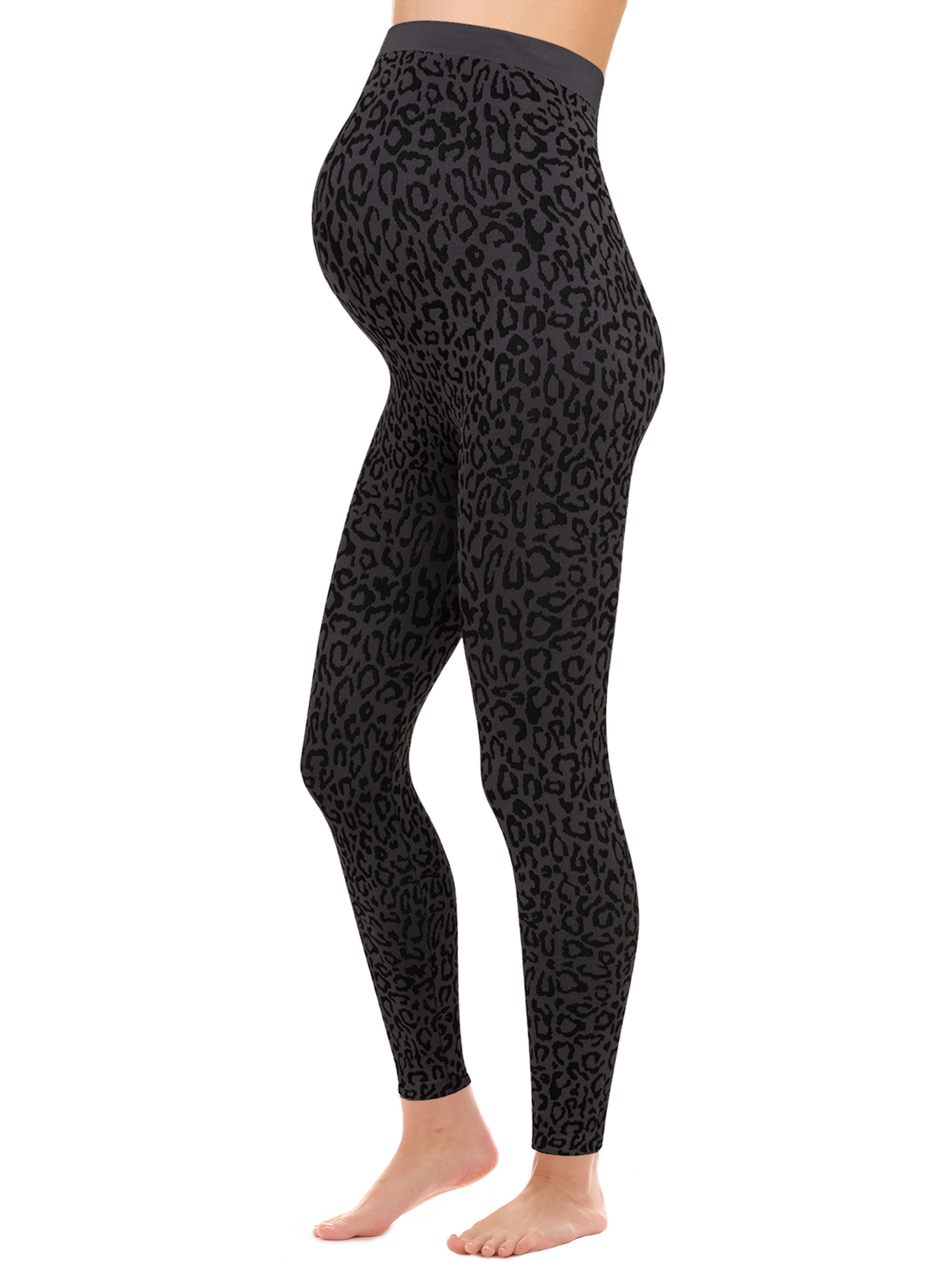 Herzmutter Umstandsleggings Leo Muster - Schwangerschaftsleggings Leopard Dehnbar