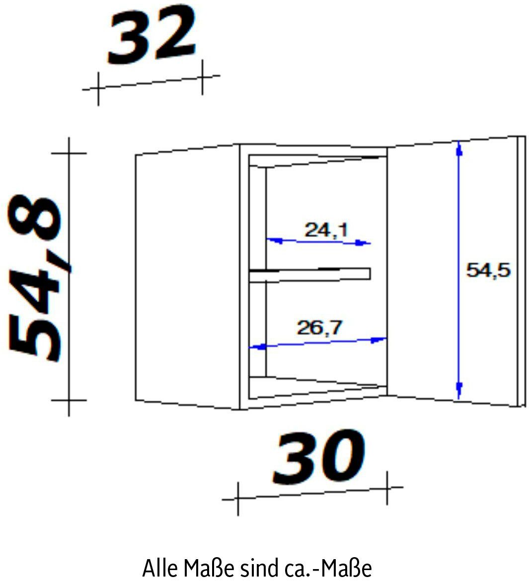 Flex-Well Hängeschrank Samoa (B x H x T) 30 x 54,8 x 32 cm – Bild 3 von 3