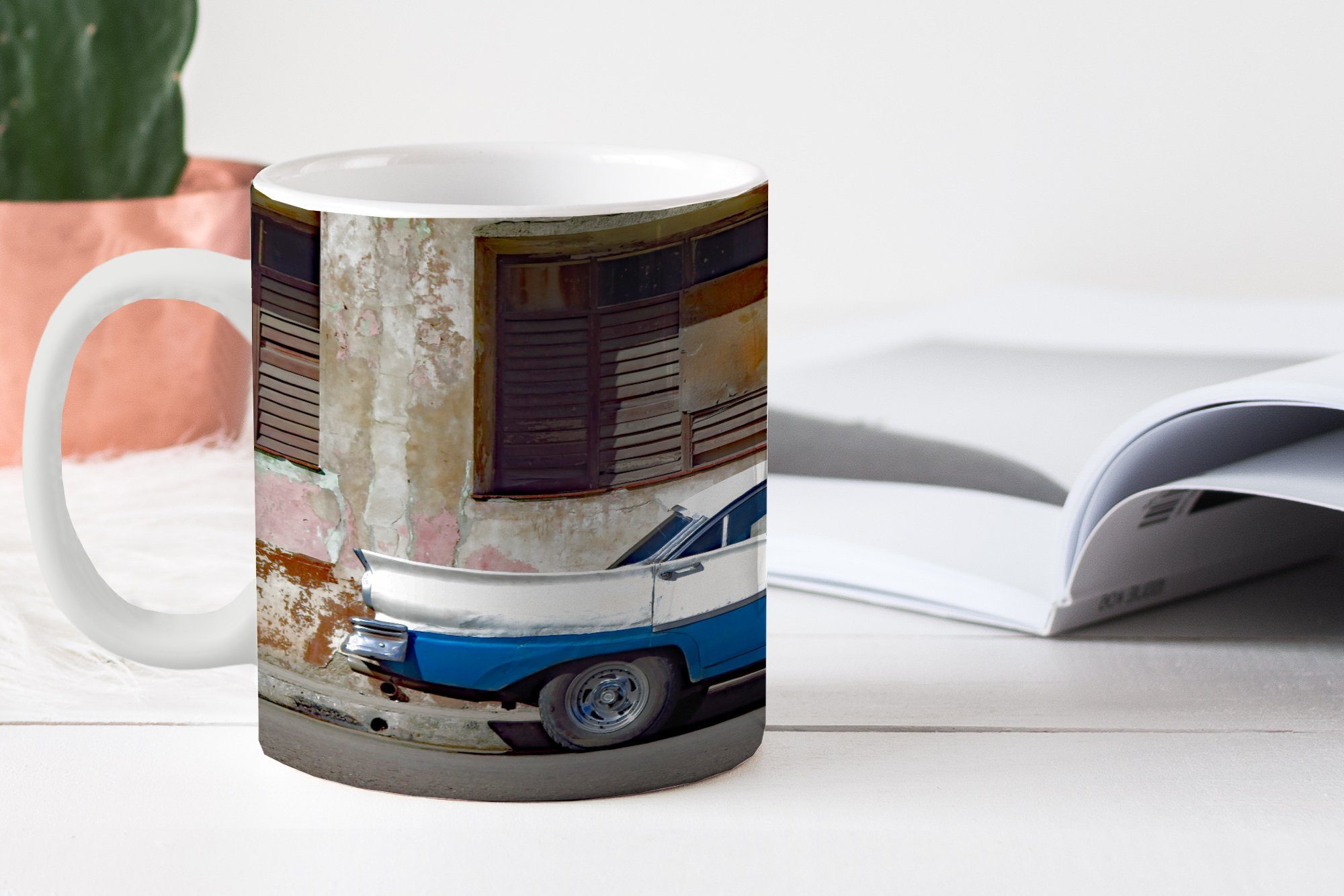 Kaffeetassen, MuchoWow Oldtimer Becher, Auto Teetasse, Kuba, - Tasse - Keramik, Geschenk Teetasse,