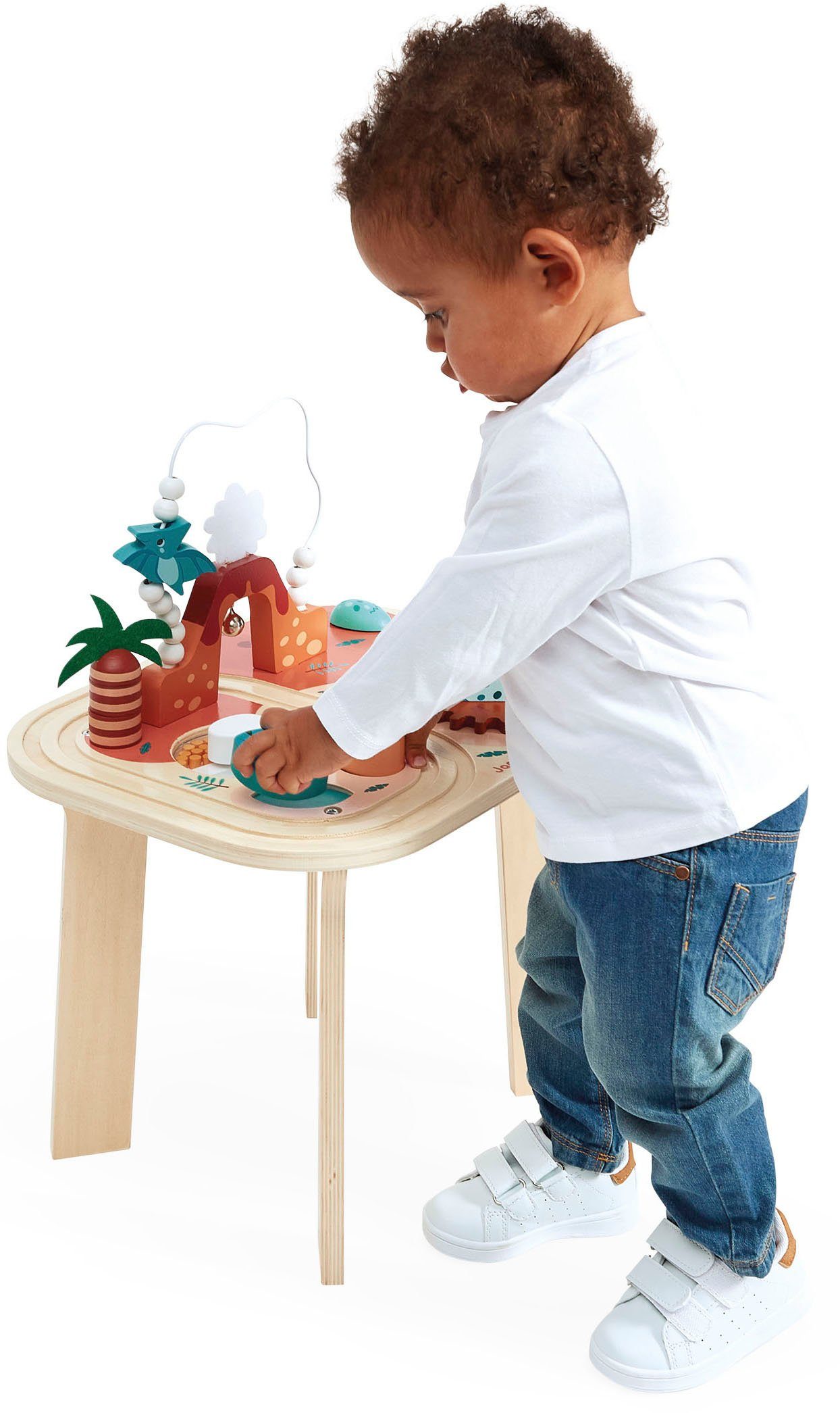 weltweit Aktivitätstisch - Spieltisch schützt Dinosaurier, Wald Janod FSC®- Holzspielzeug, -